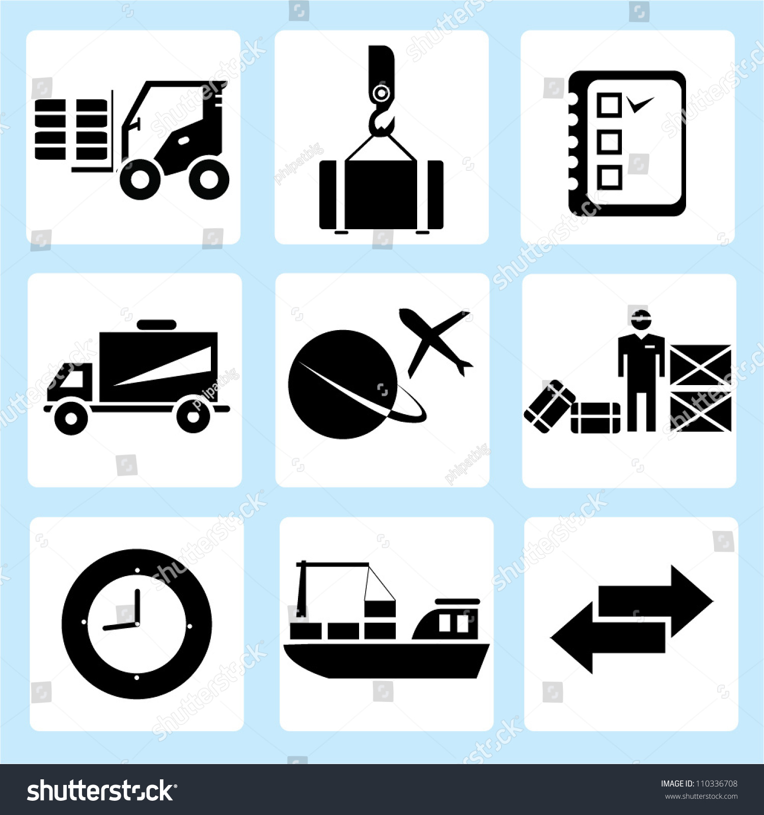 Shipping Icon Set Delivery Stock Vector 110336708 - Shutterstock