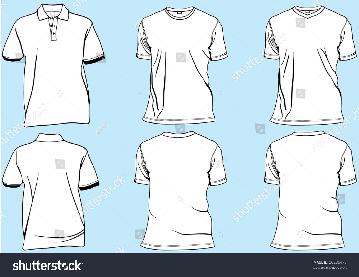 Download Shirt Golf Tshirt Set Template Collarvneck Stock Vector ...