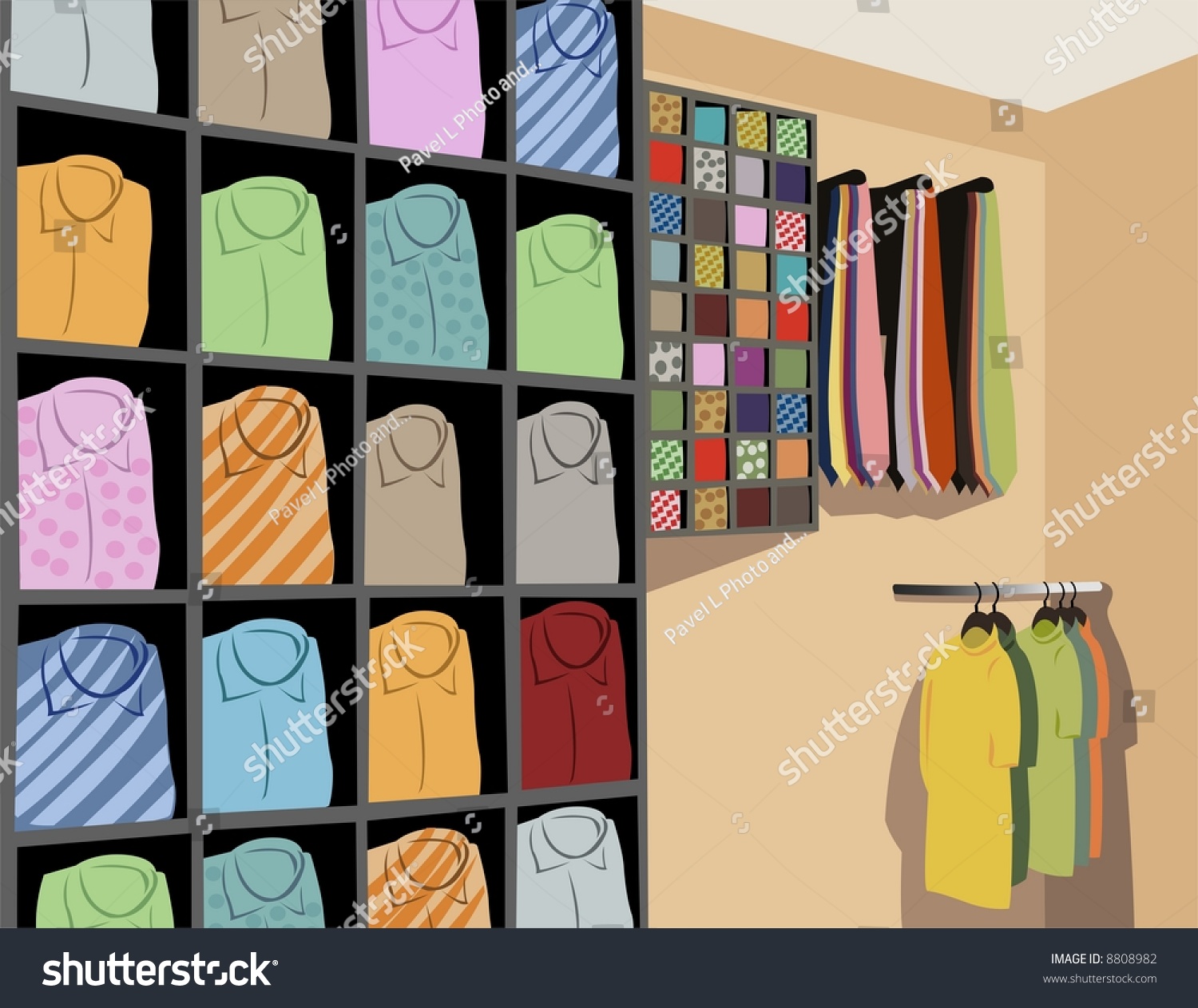Shirts In Store Vector - 8808982 : Shutterstock