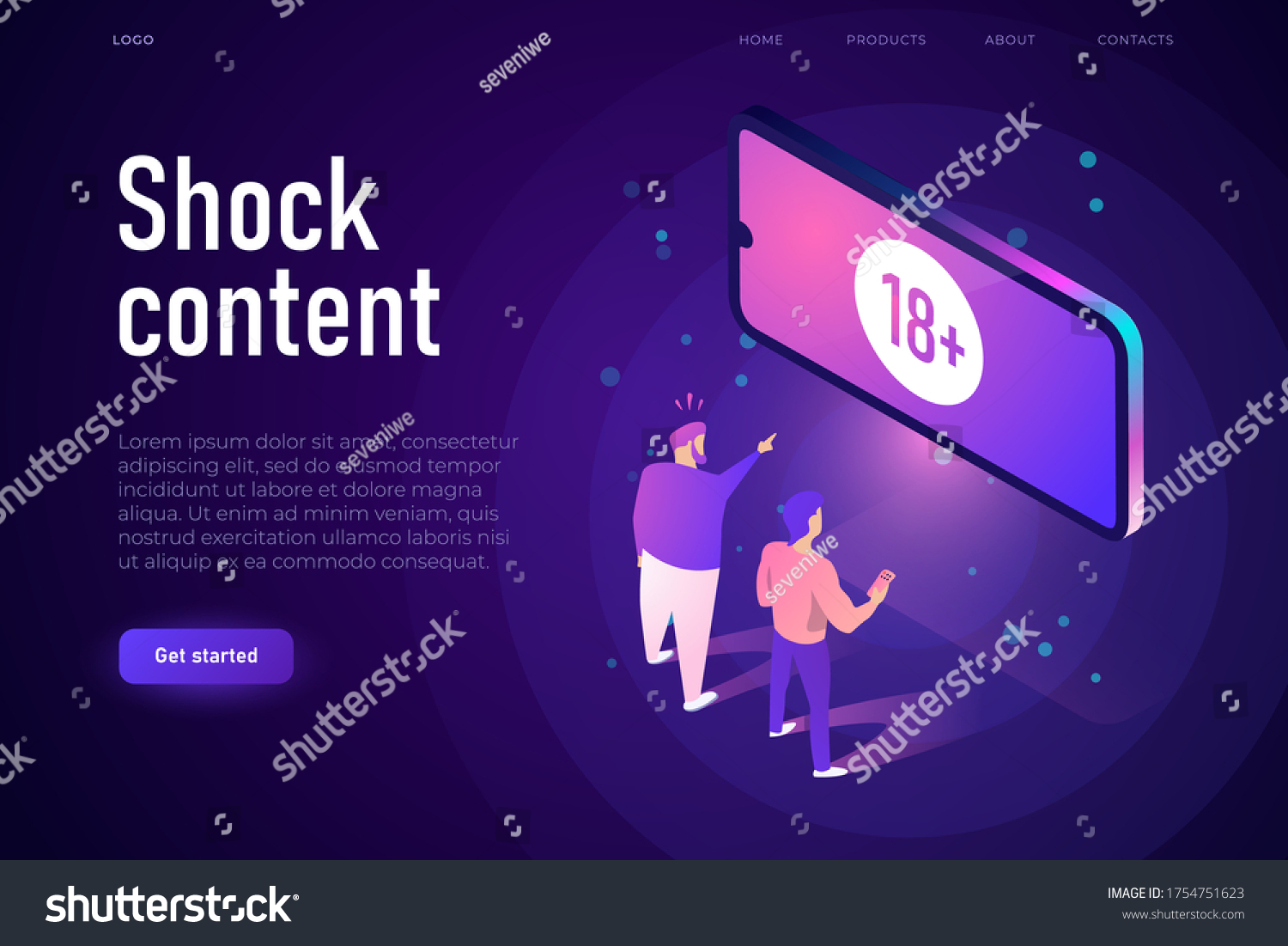 SVG of shock content illustrtaion concept, two men shocking by age rated contect. do not show it for kids. svg