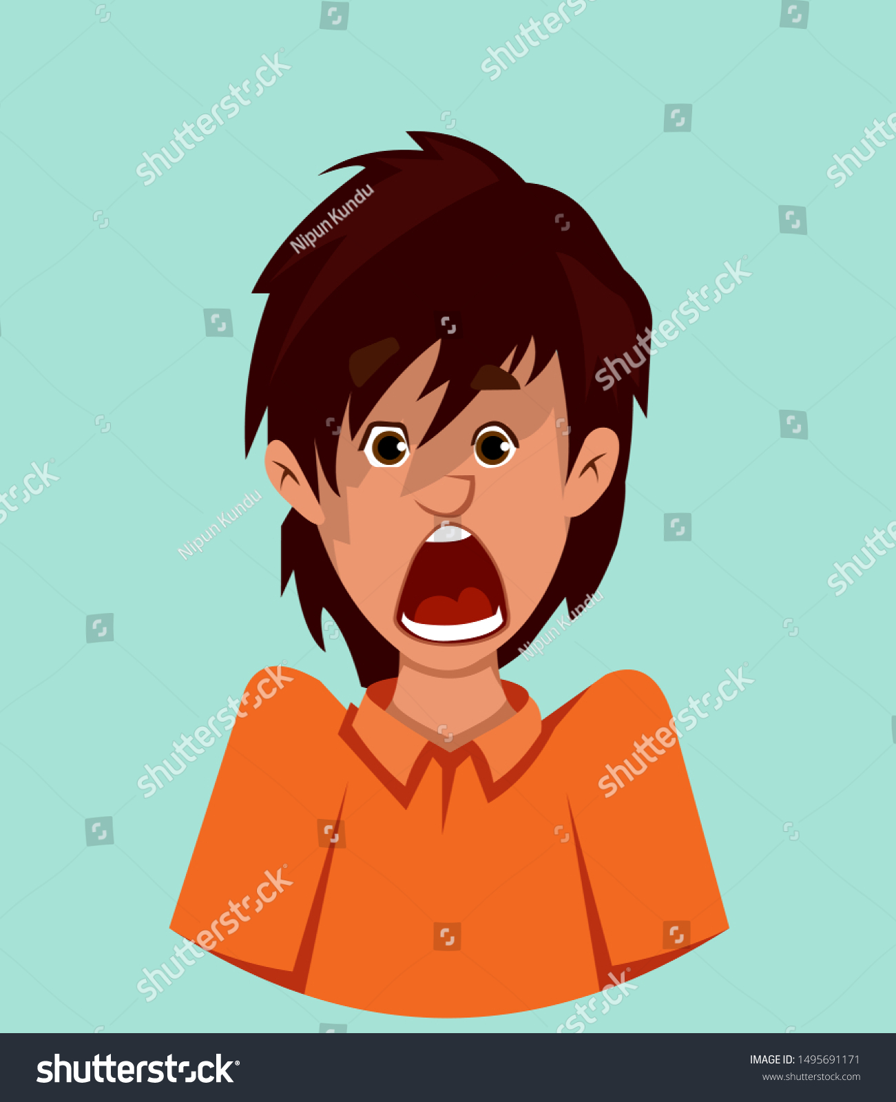 Shock Facial Expression Shocked Cute Boy Stock Vector Royalty Free 1495691171 1686