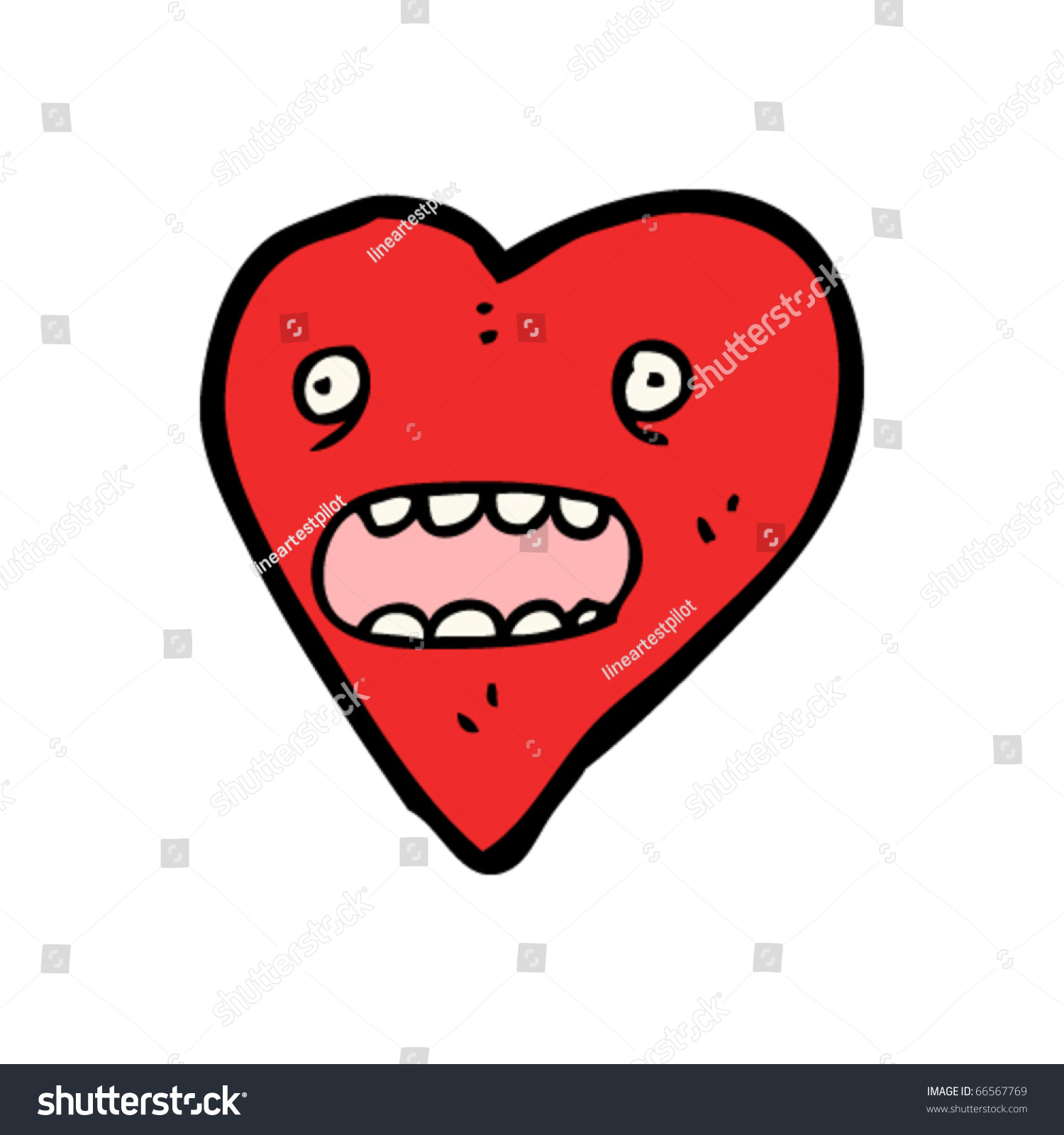 Shocked Heart Cartoon Stock Vector 66567769 - Shutterstock