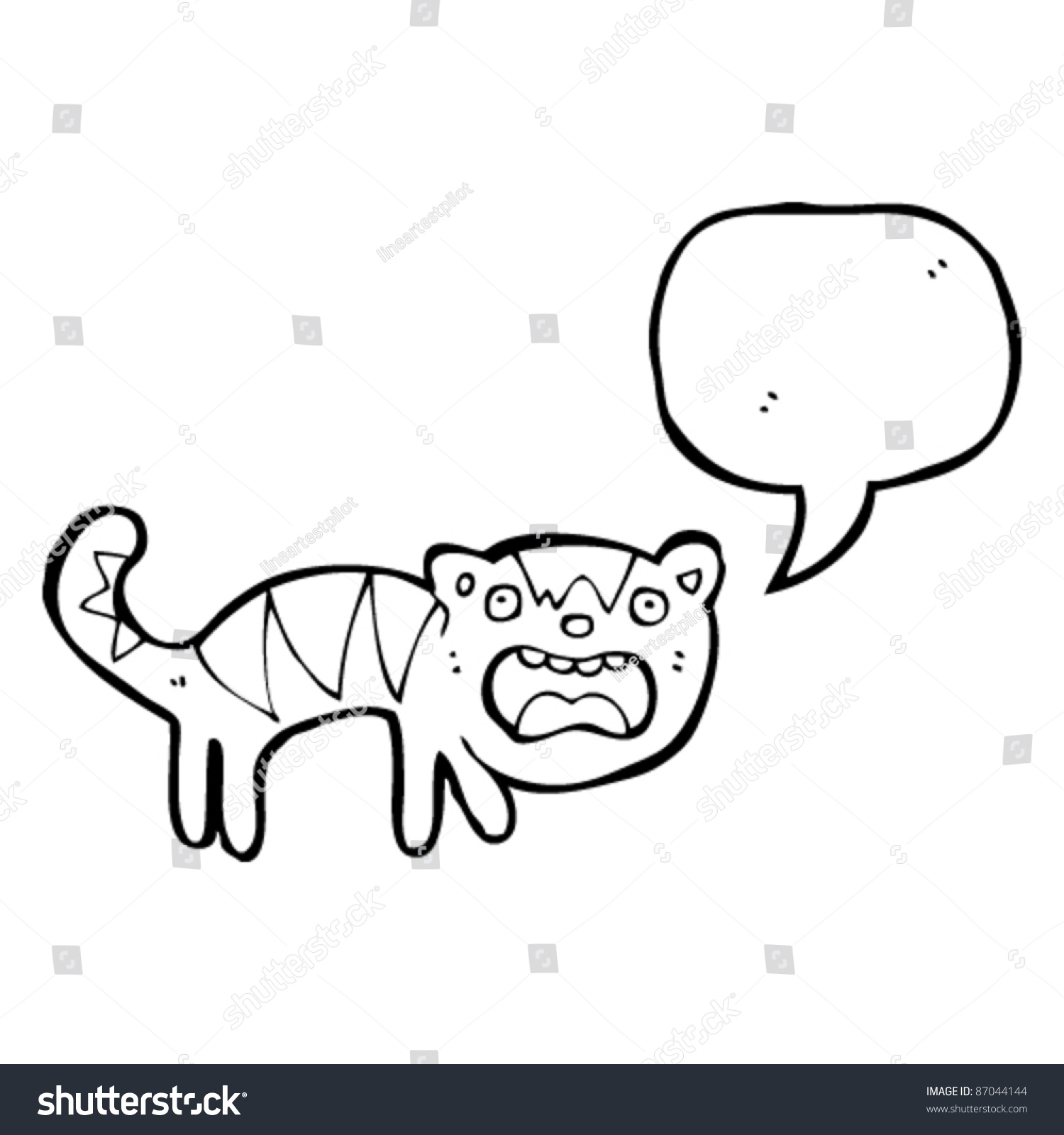 Shocked Tiger Cartoon Stock Vector Royalty Free 87044144