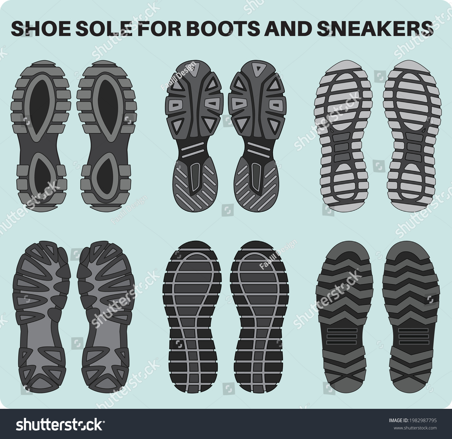 Shoe Sole Design Pattern Set Vector Stock Vector (Royalty Free