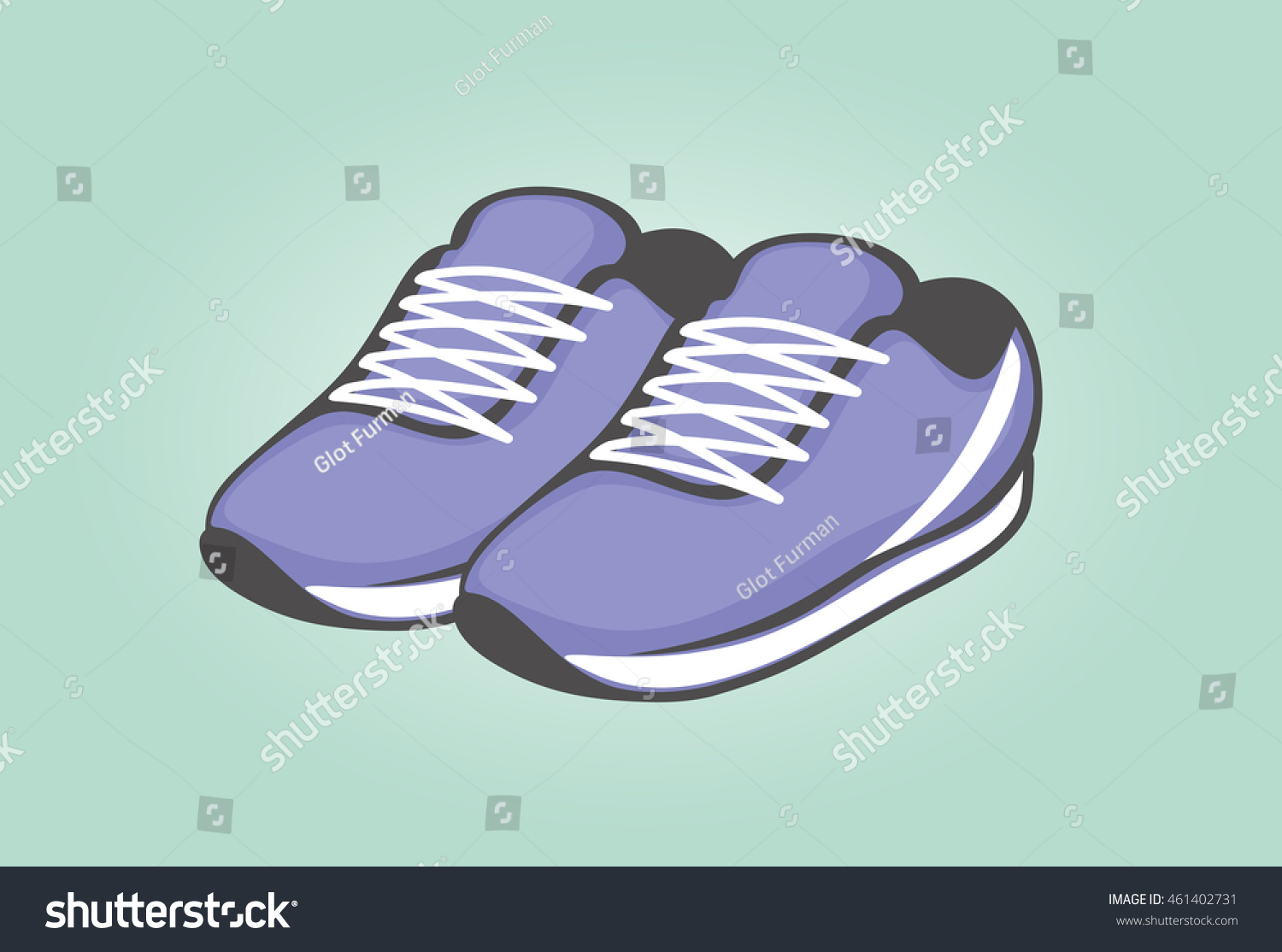 Shoes Blue Sneakers Vector Illustration Stock Vector 461402731 ...