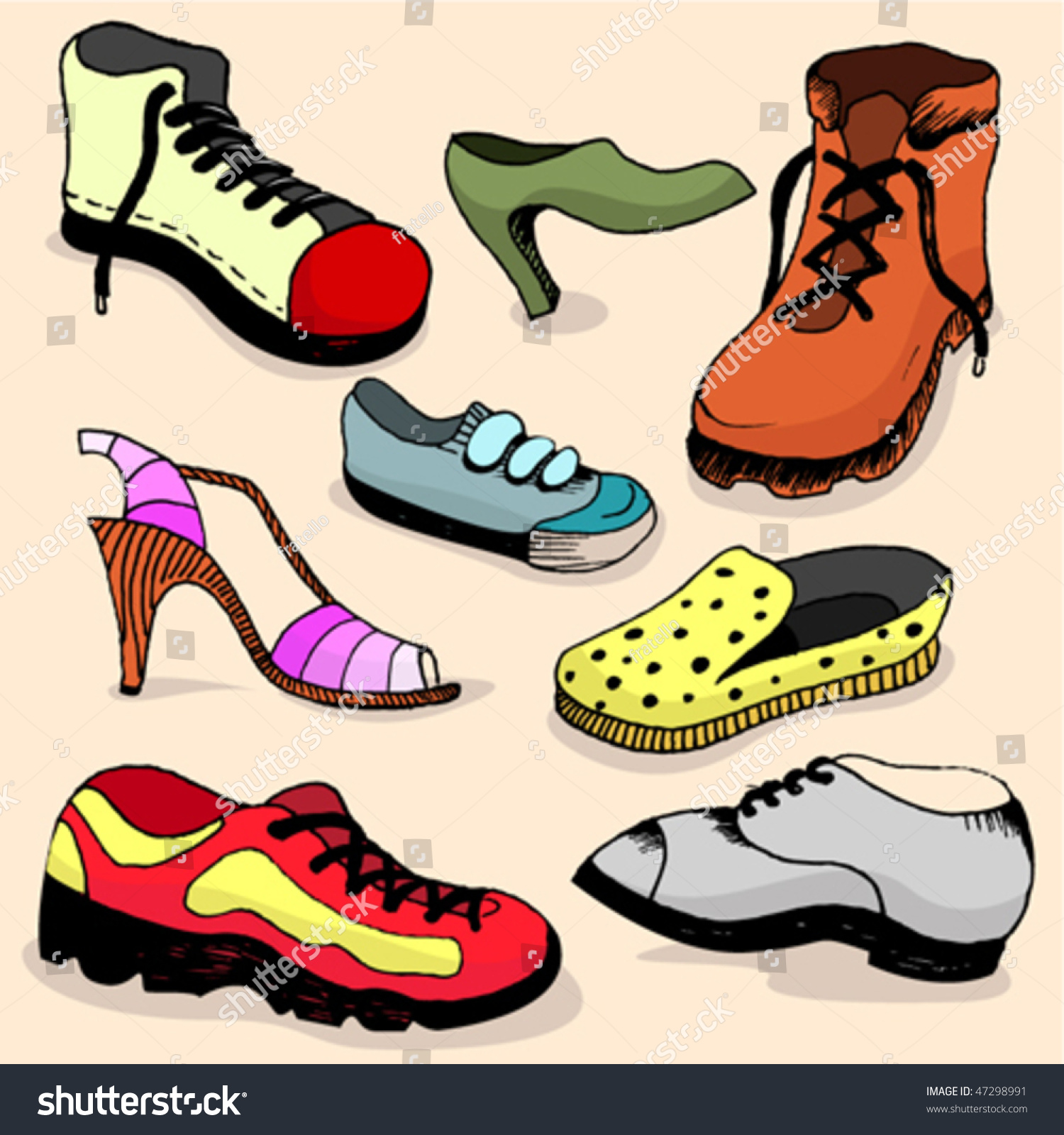 Shoes Doodles Stock Vector (Royalty Free) 47298991 | Shutterstock