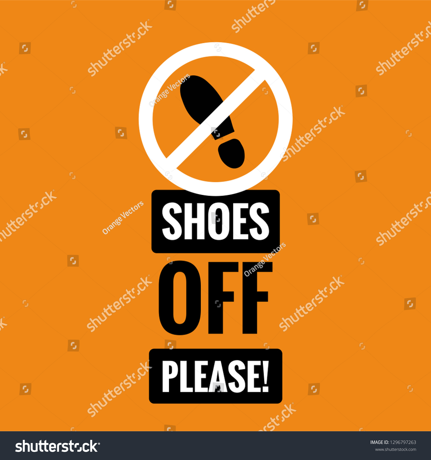 Shoes Off Please Sign Stock Vector (Royalty Free) 1296797263 Shutterstock