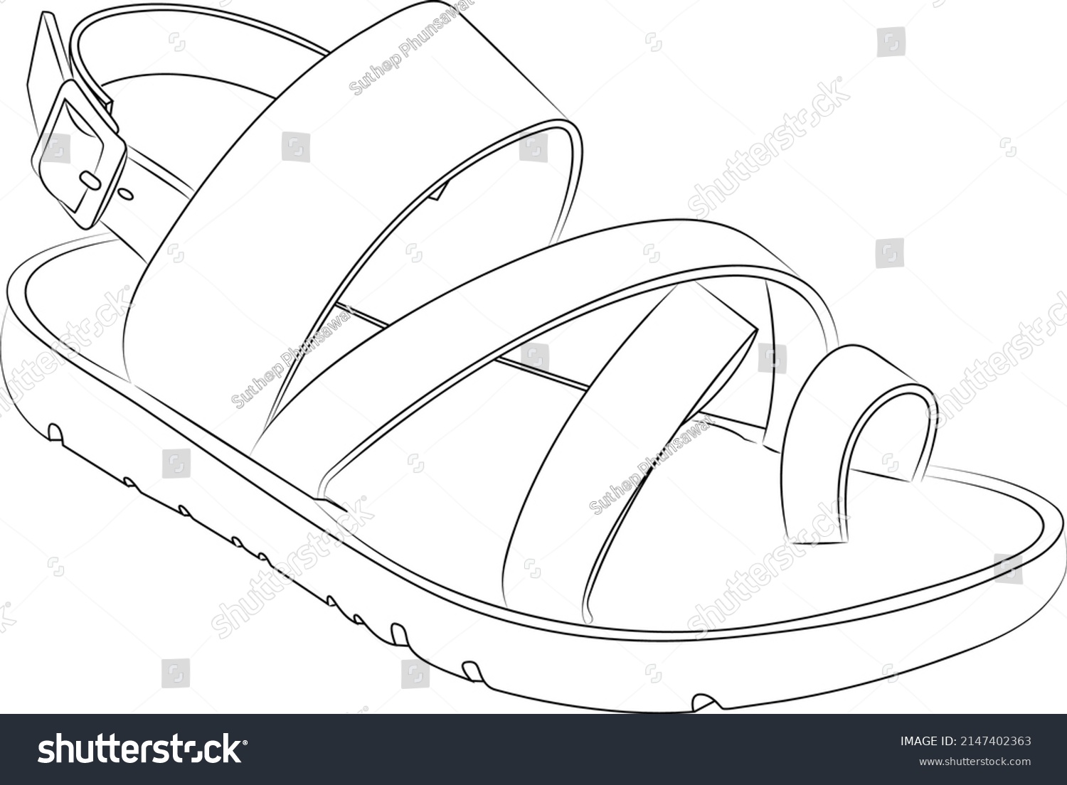 Shoes Outline Style Vector Design Element Stock Vector (Royalty Free ...