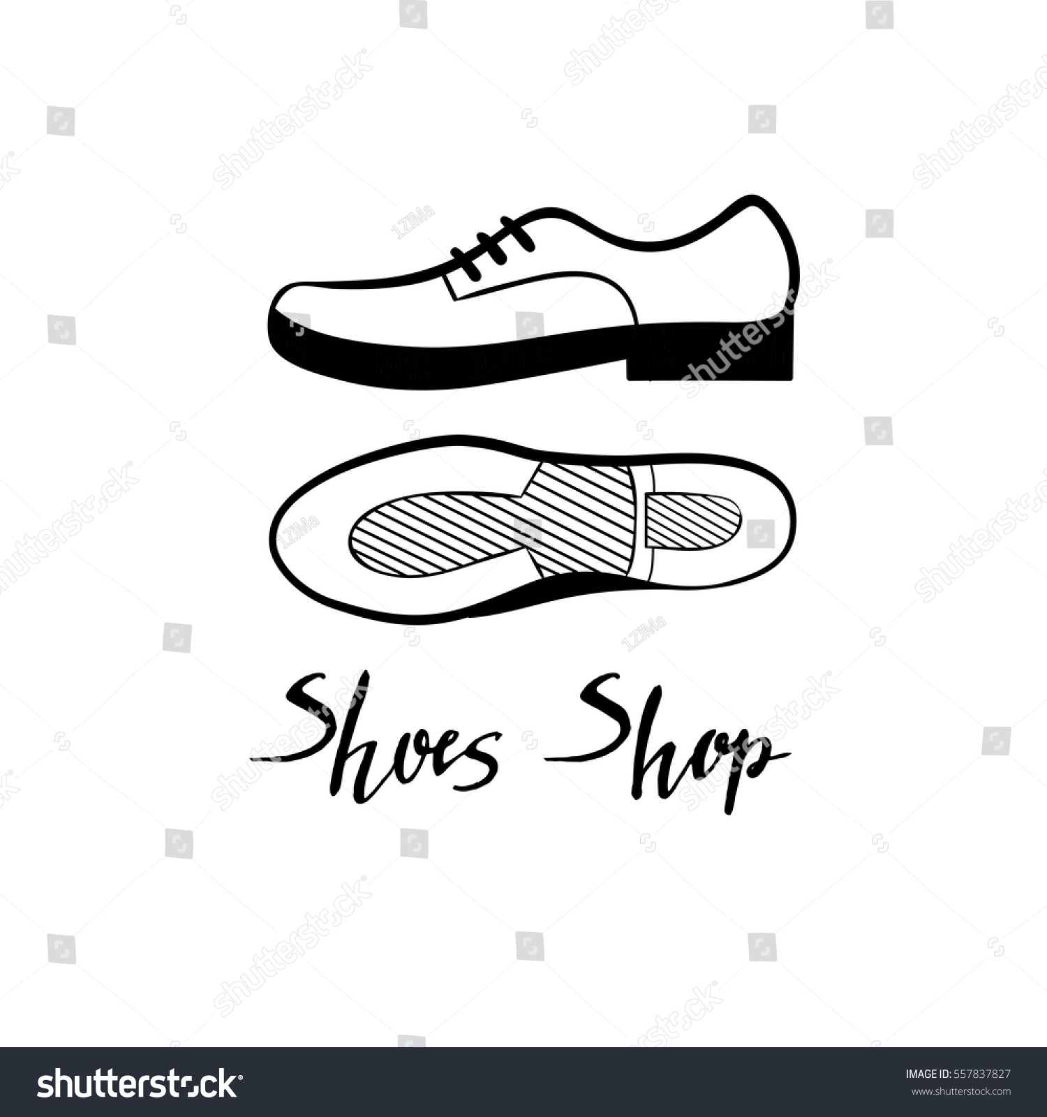 Shoes Shop Hand Drawn Men Shoes Stock Vector (Royalty Free) 557837827