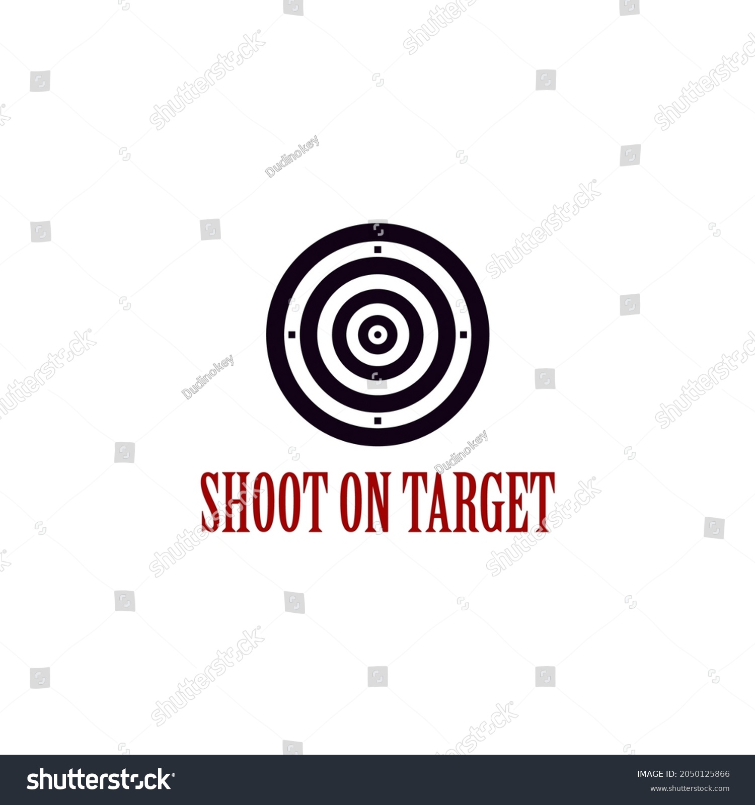 Shoot On Target Logo Black White Stock Vector (Royalty Free) 2050125866