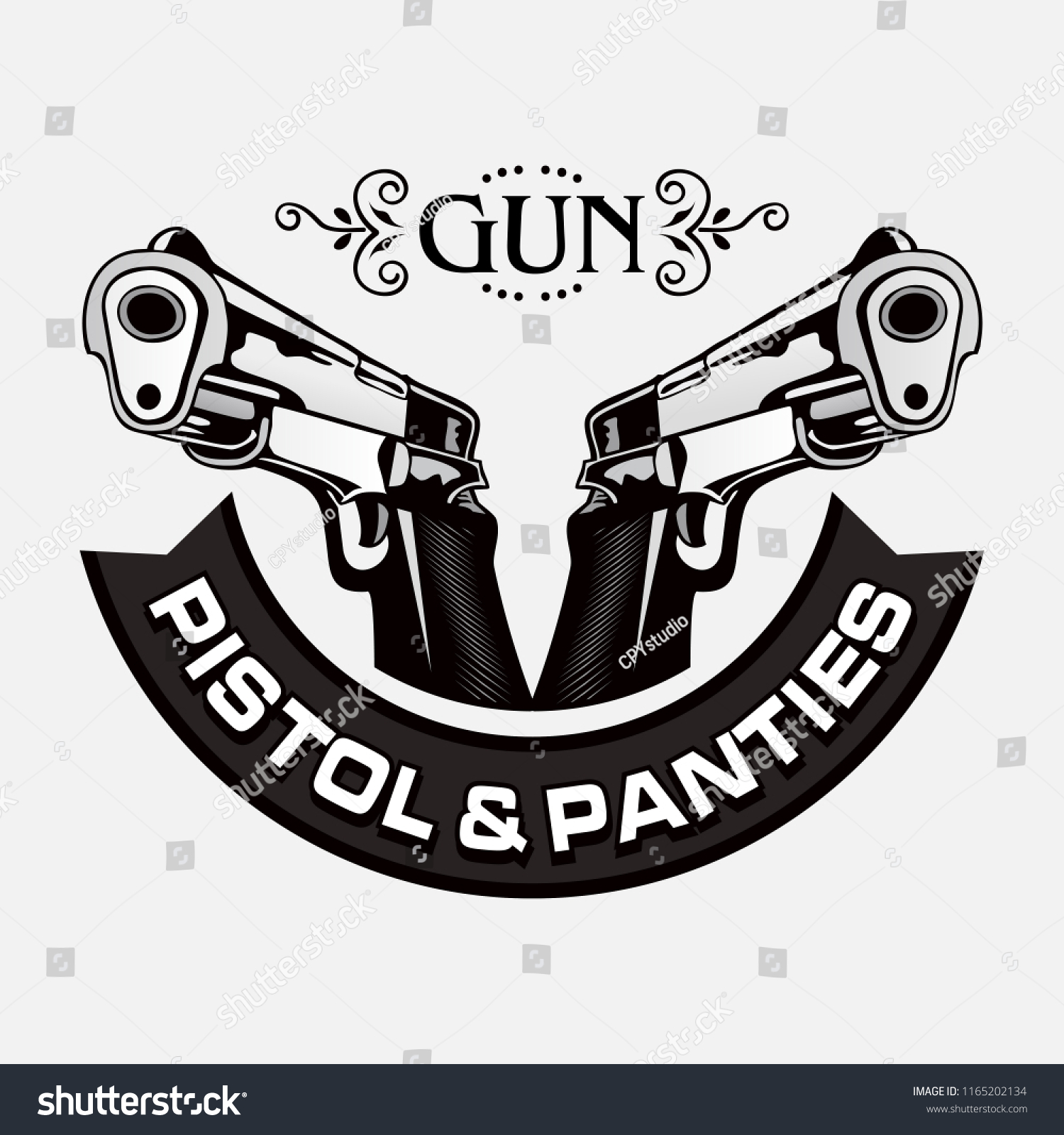 Shooting Club Emblem Vector Logo Stock Vector (royalty Free) 1165202134