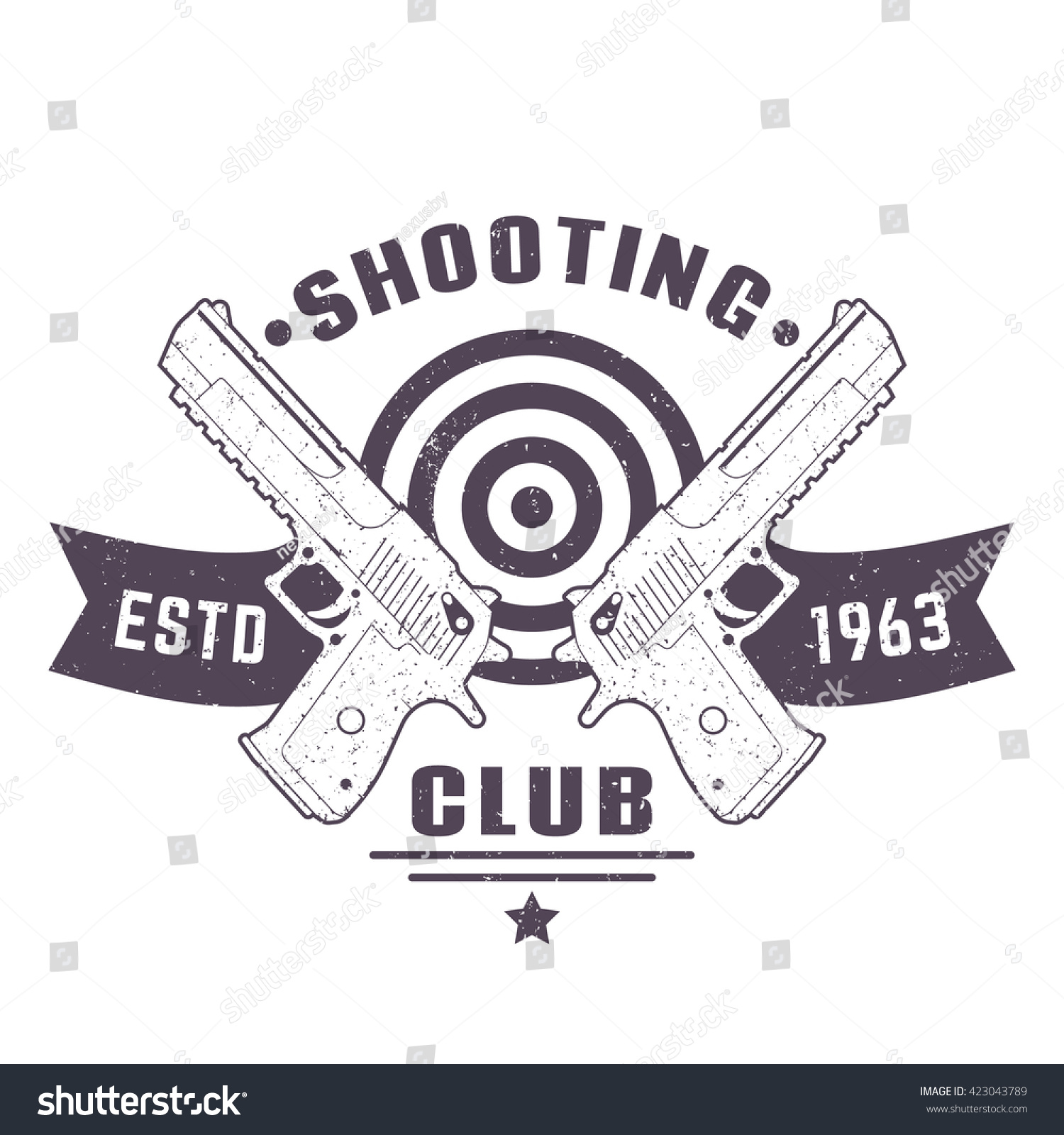 Shooting Club Logo Vintage Emblem Sign Stock Vector 423043789 ...