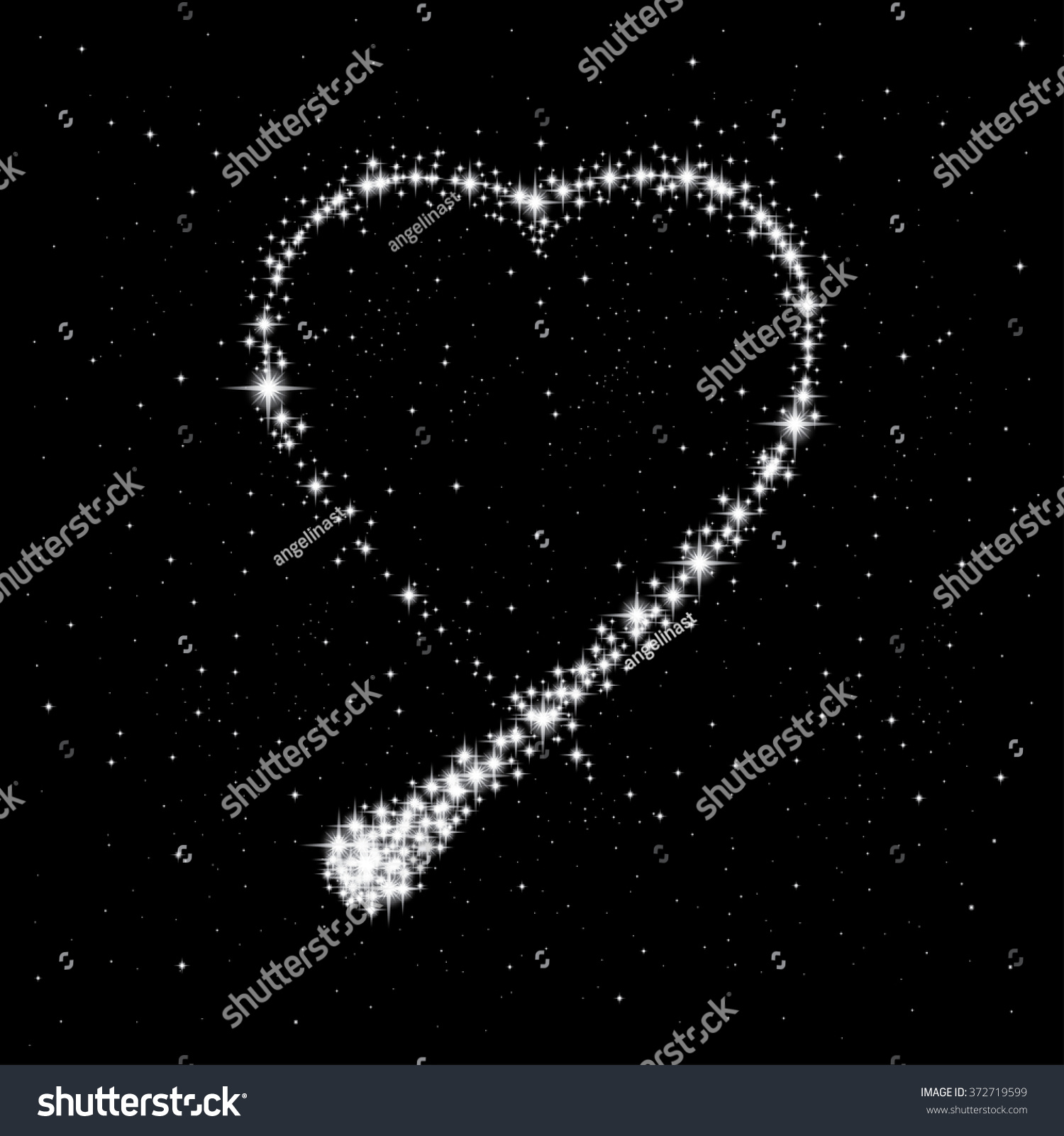 Shooting Star In The Shape Of Heart. Valentine'S Day Abstract ...