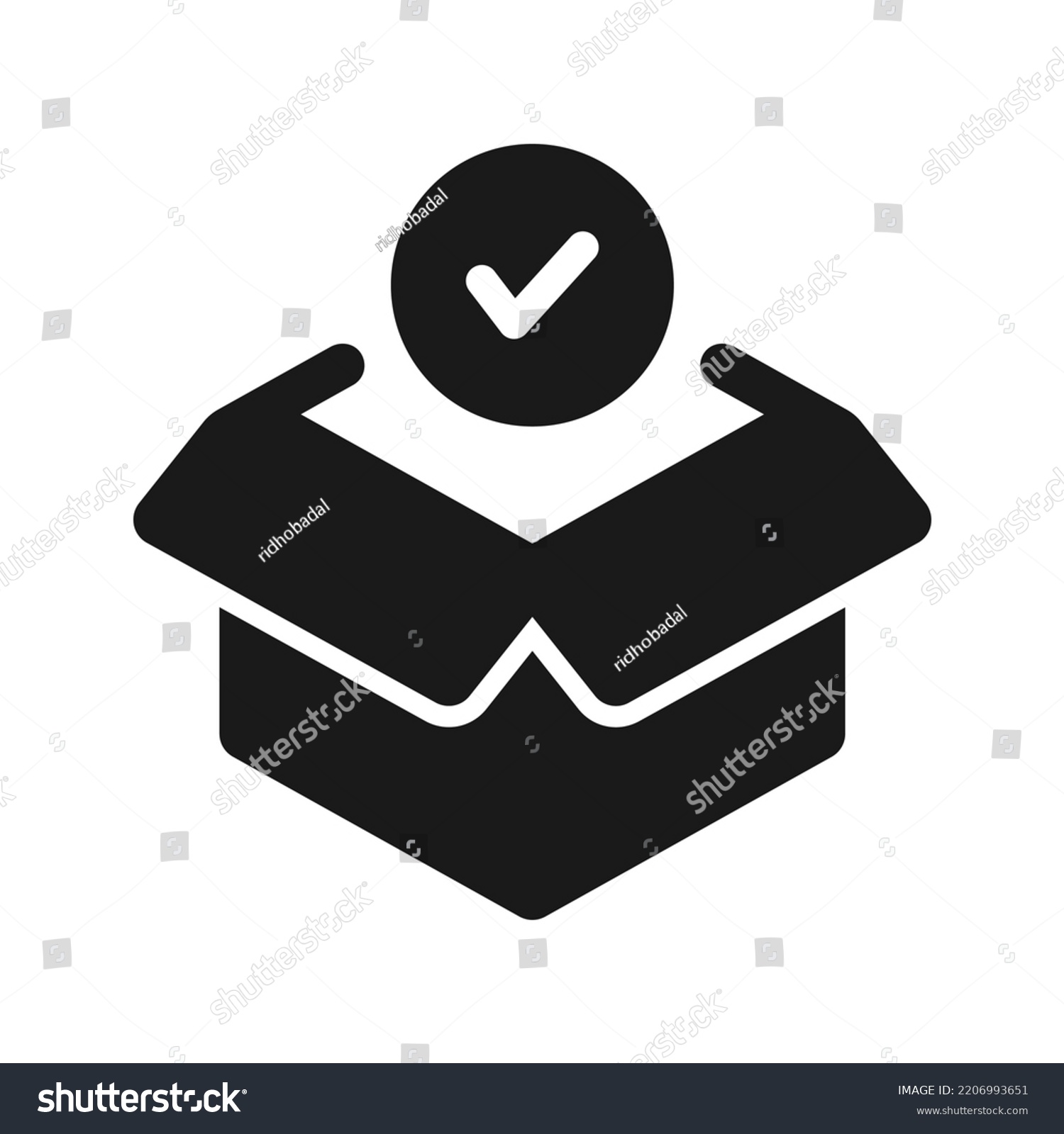 SVG of Shop purchase delivery, flat design, open order package, wholesale products, receive postal parcel, unpack box, vector glyph icon svg