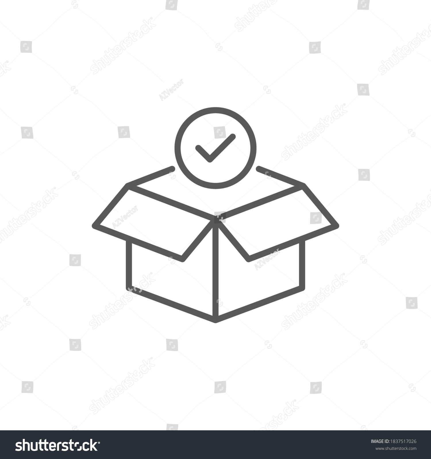 SVG of Shop purchase delivery, linear design, open order package, wholesale products, receive postal parcel, unpack box, vector line icon svg