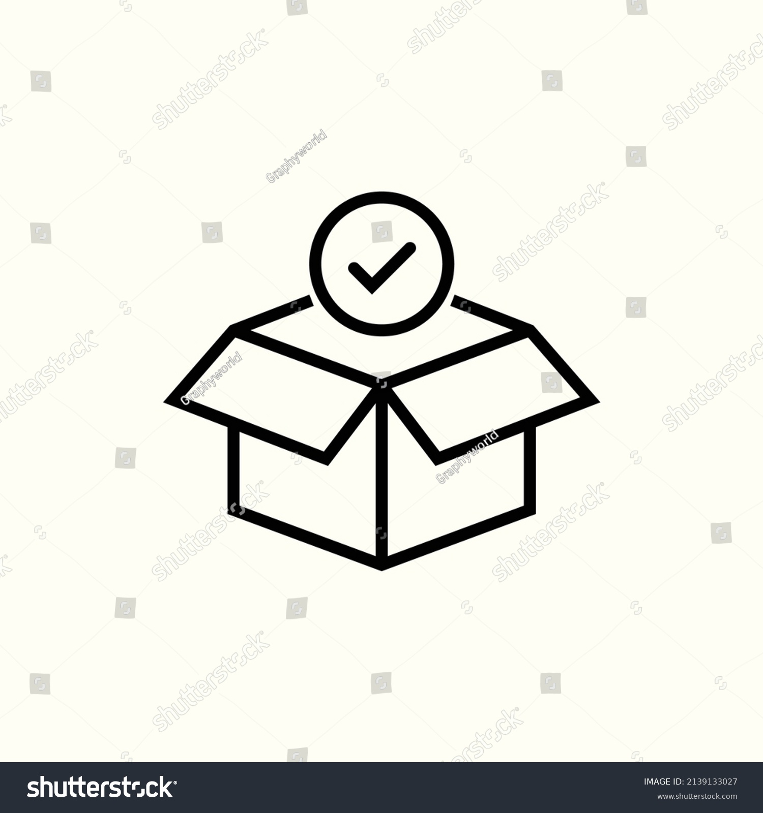 SVG of Shop purchase delivery, linear design, open order package, wholesale products, receive postal parcel, unpack box, vector line icon. EPS 10 svg