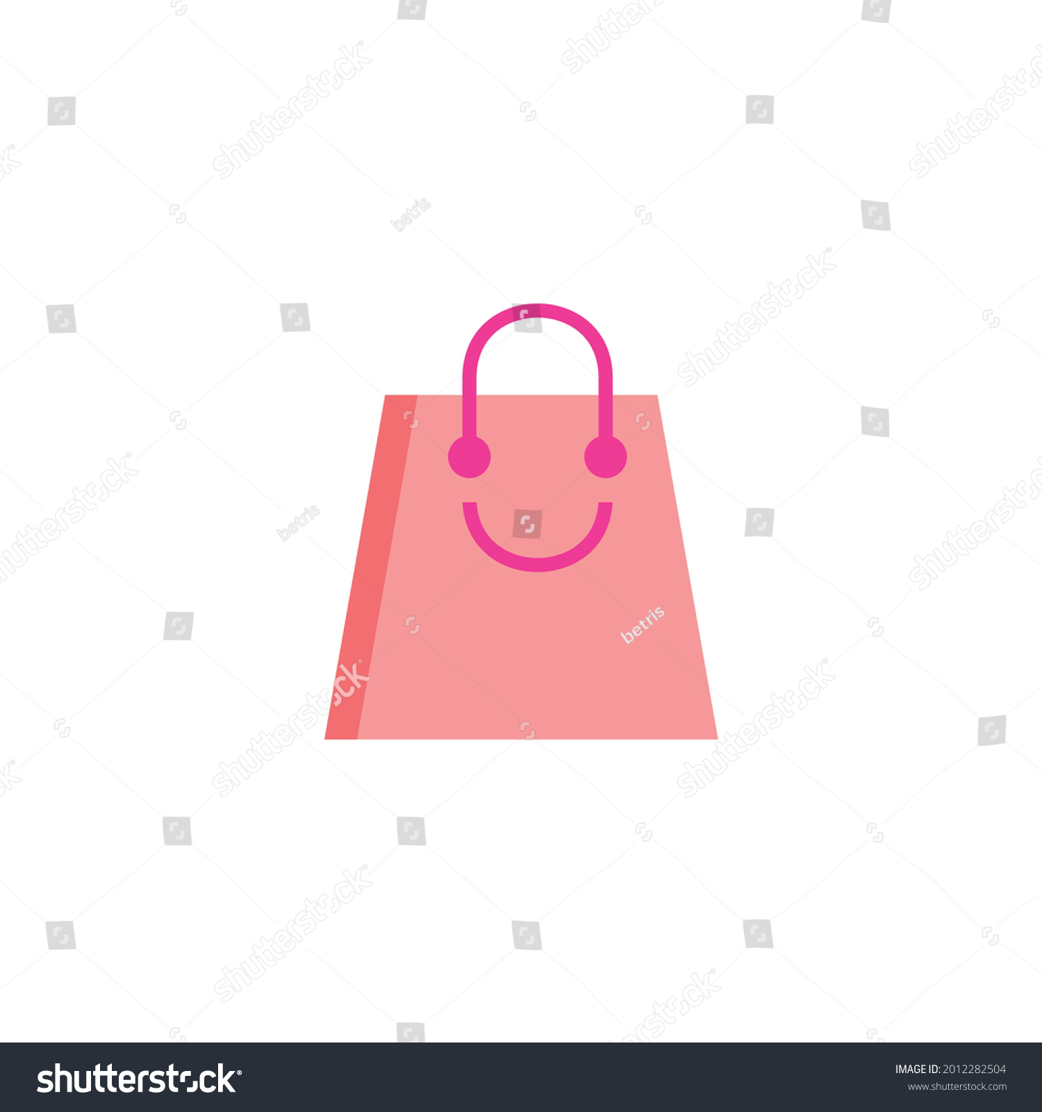 SVG of shopping bag icon logo with smiling emoji svg