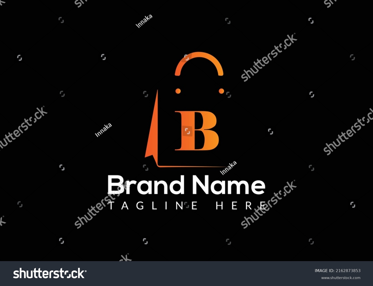 Shopping Bag Logo On Letter B Stock Vector (Royalty Free) 2162873853 ...