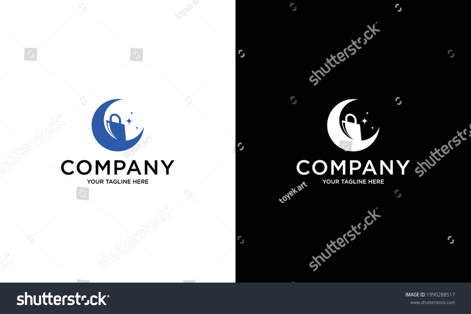 Shopping Bag On Moon Night Shop Stock Vector (Royalty Free) 1990288517 ...