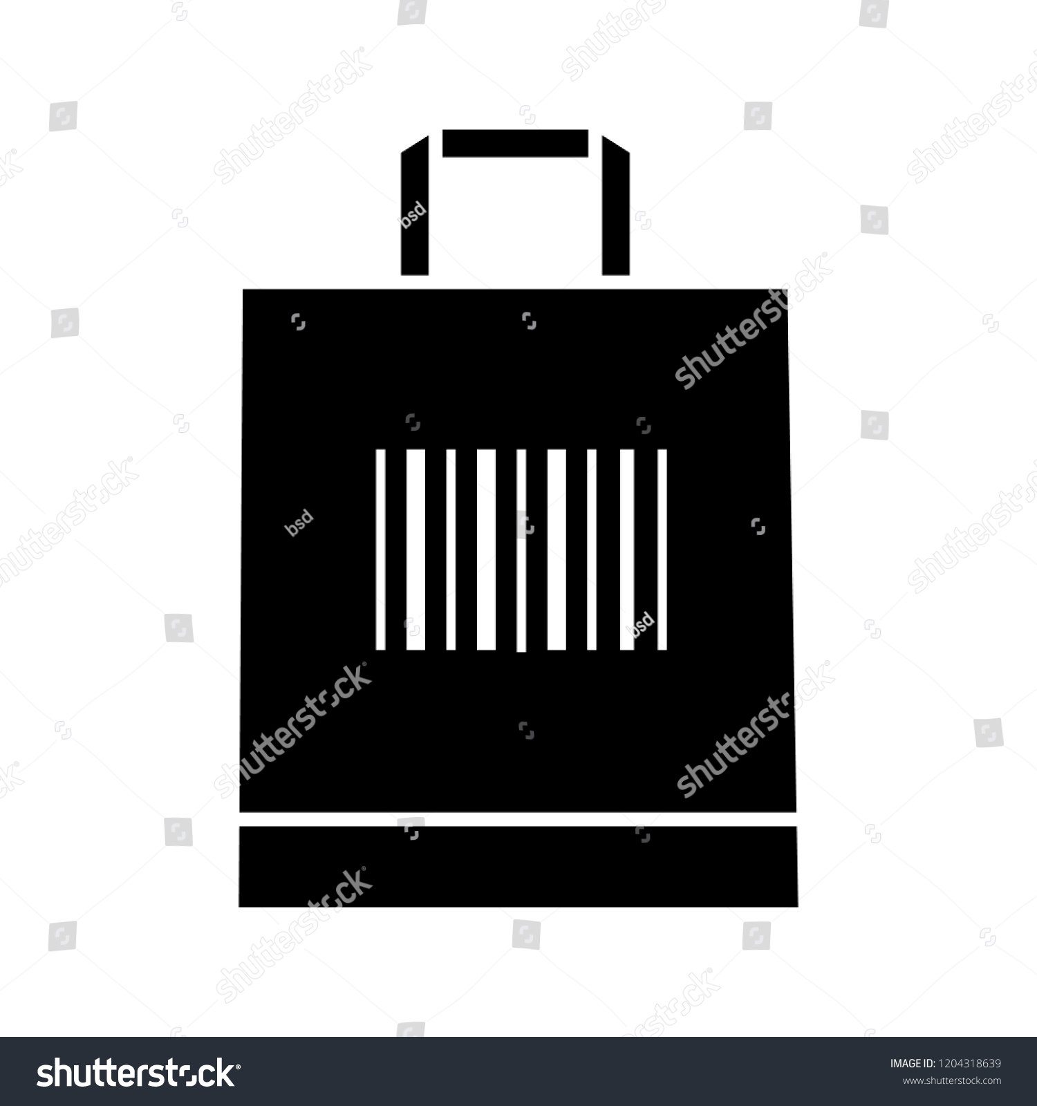 Shopping Bag Barcode Glyph Icon Retail Stock Vector Royalty Free