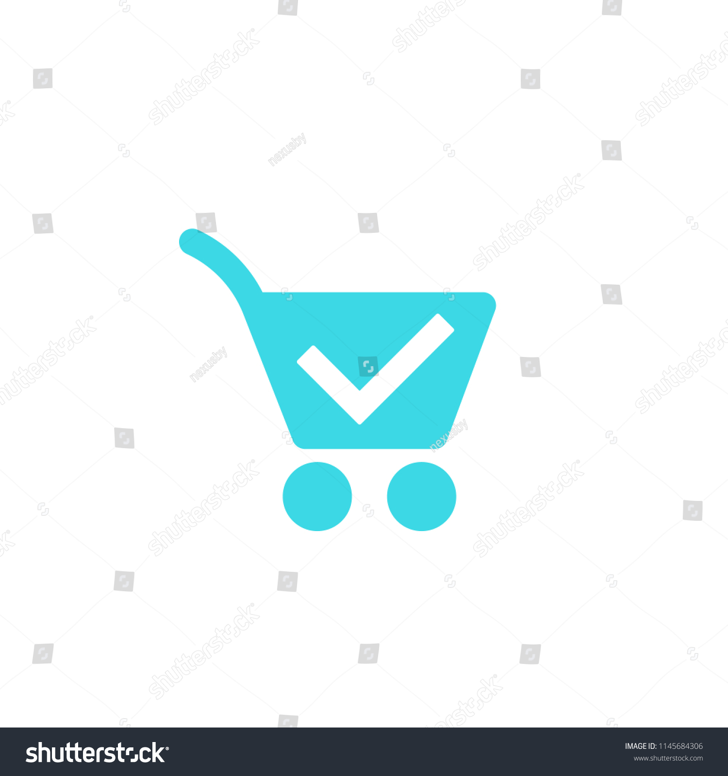 SVG of shopping cart, completed order icon on white svg