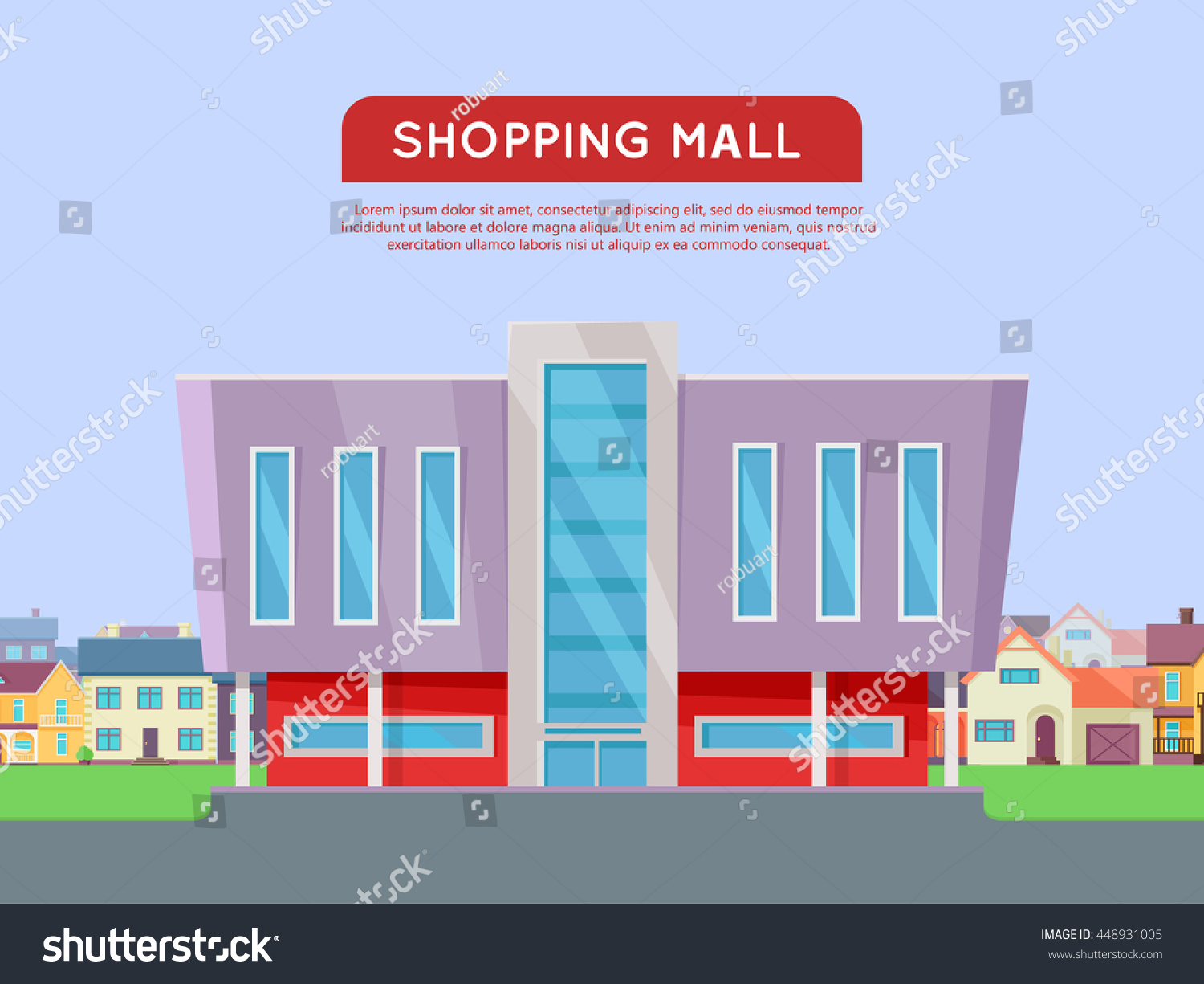 Shopping Mall Web Page Template Flat Stock Vector (royalty Free) 448931005