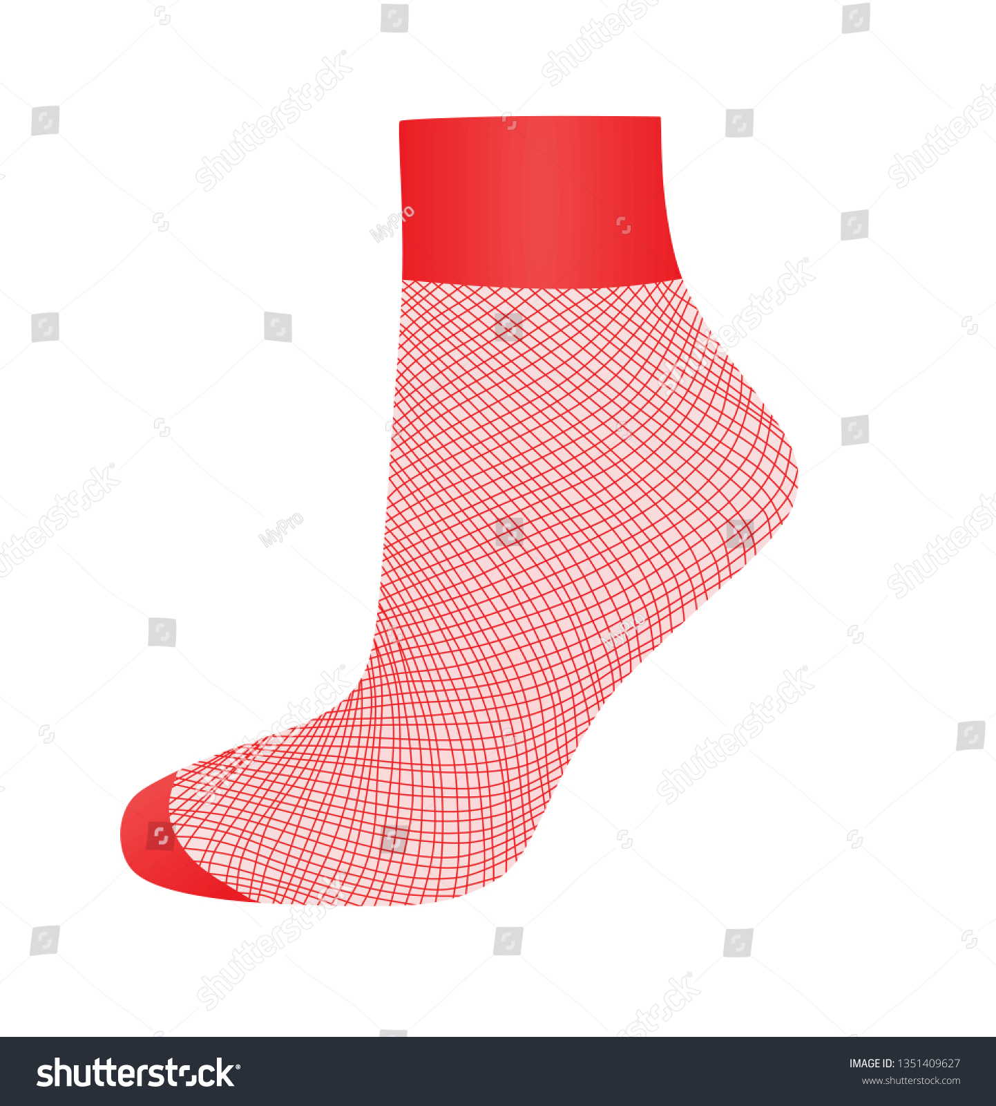 red fishnet socks