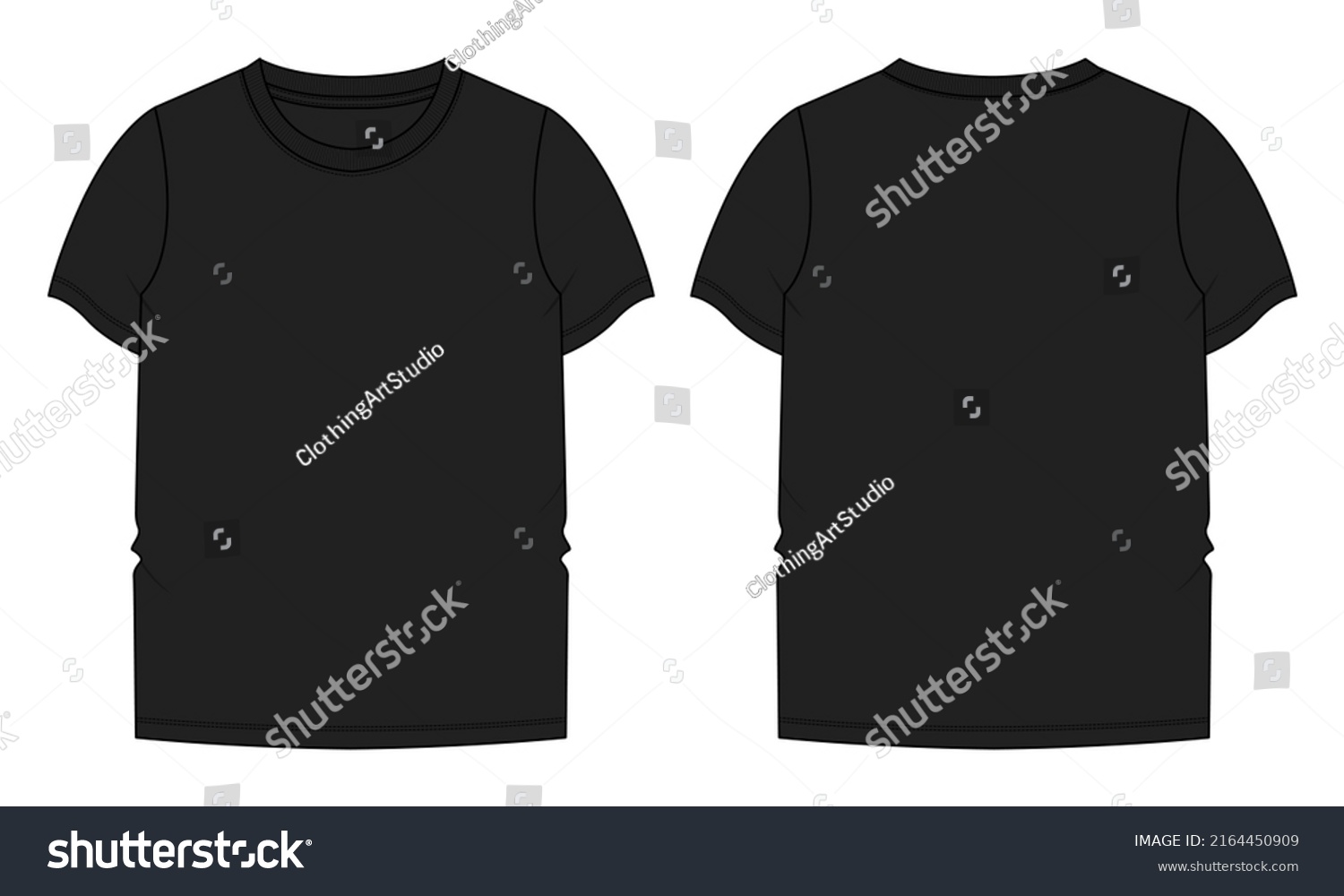 Short Sleeve Basic Tshirt Overall Technical Stock Vector (Royalty Free ...