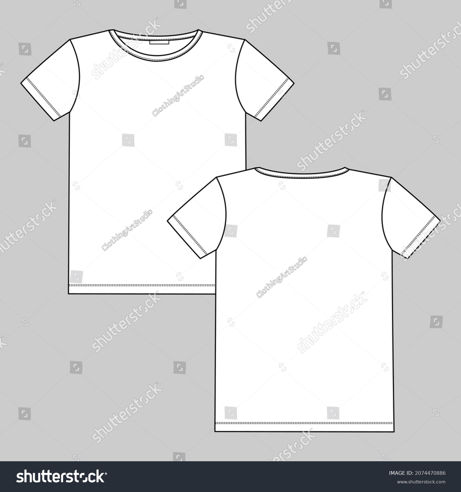 Short Sleeve Tshirt Overall Technical Fashion Stock Vector (Royalty ...