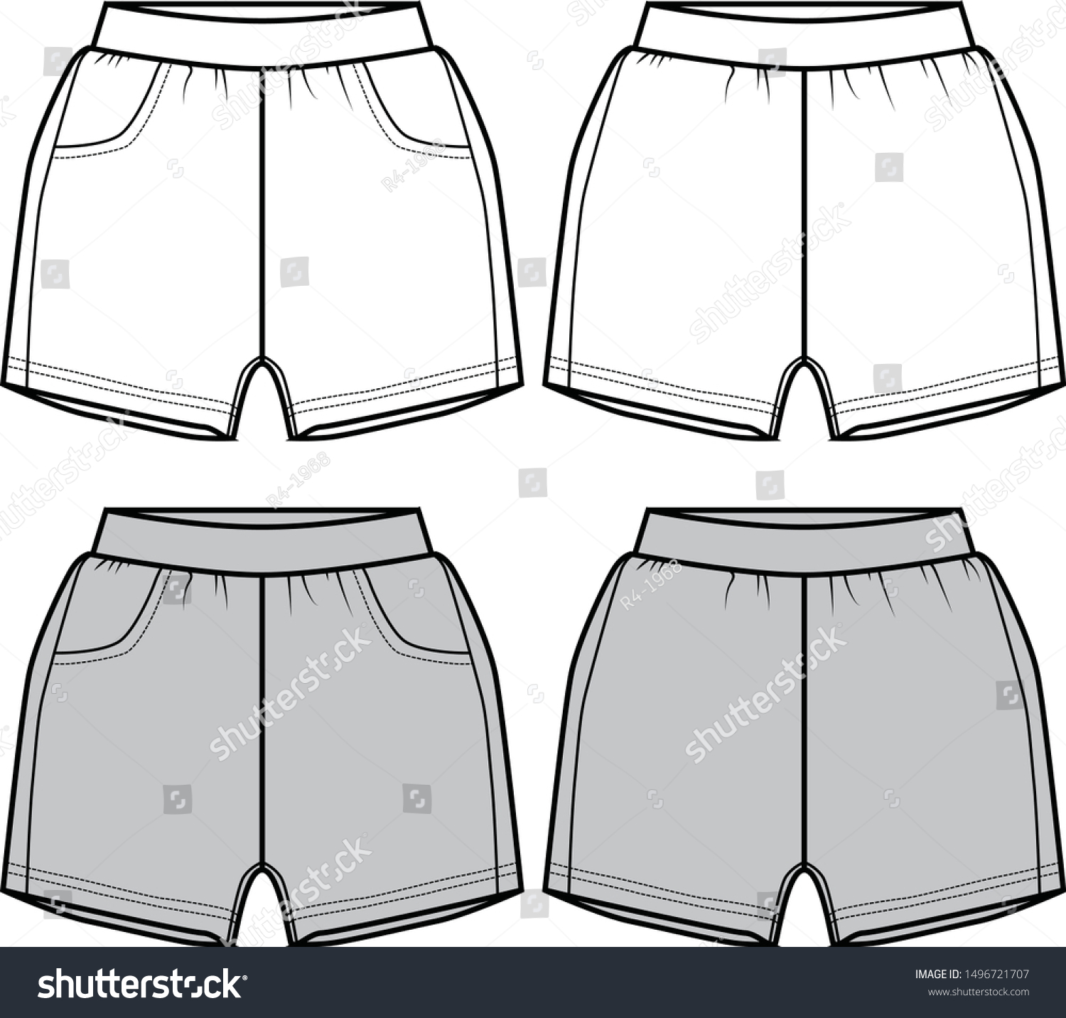 Shorts Baby Boy Vector Template Stock Vector (Royalty Free) 1496721707 ...