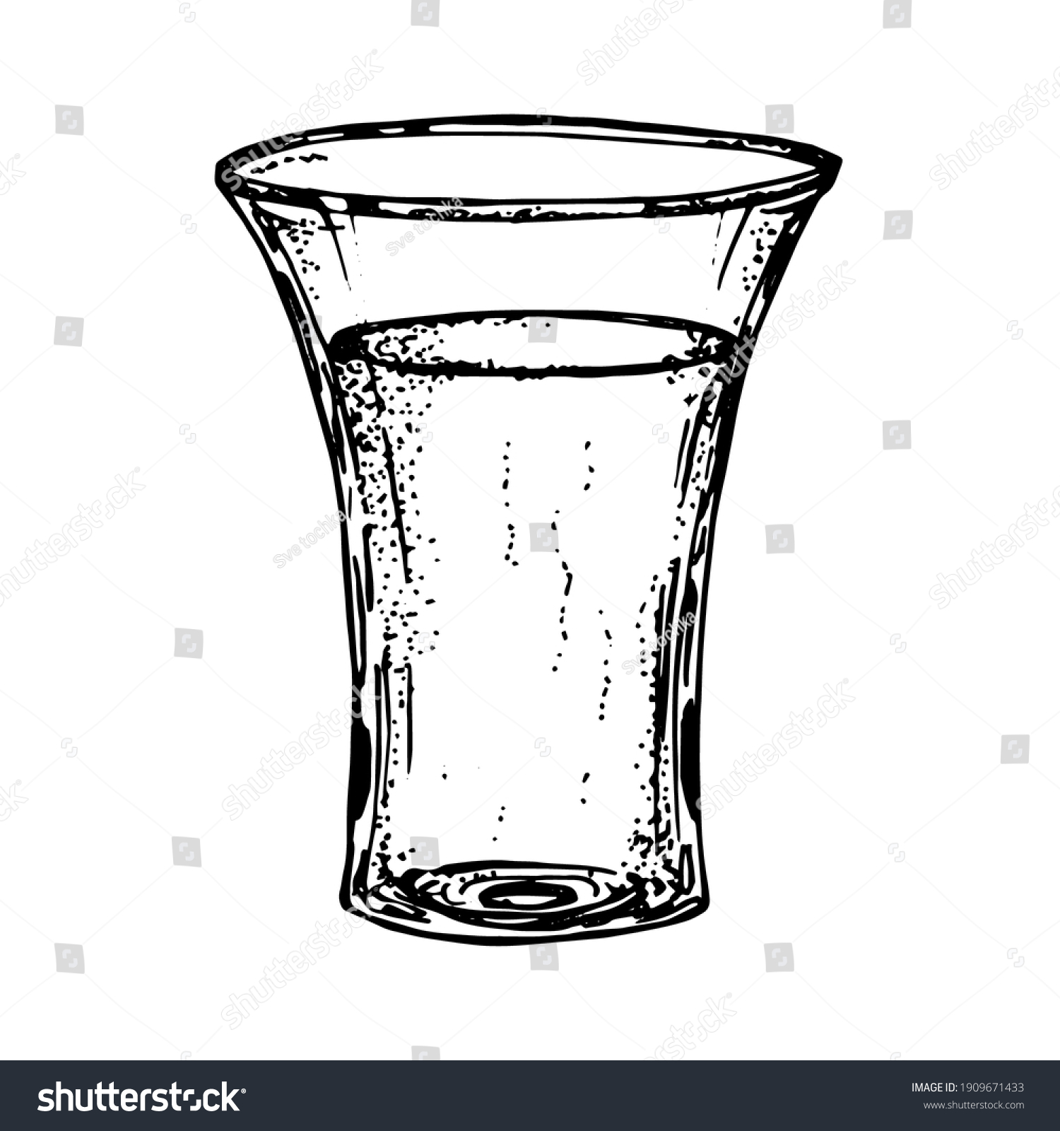 Shot Glass Vector Black White Illustration Stock Vector (Royalty Free ...