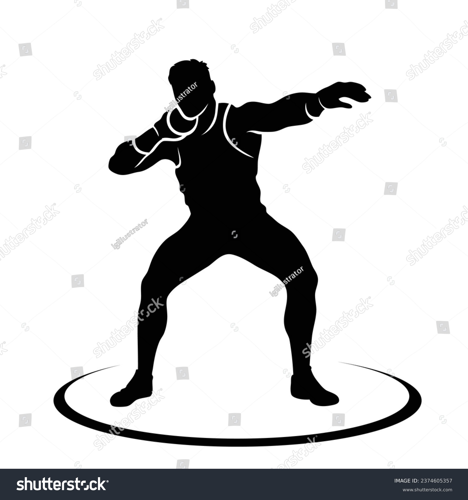 black silhouette shot put athlete throwing clip art preview