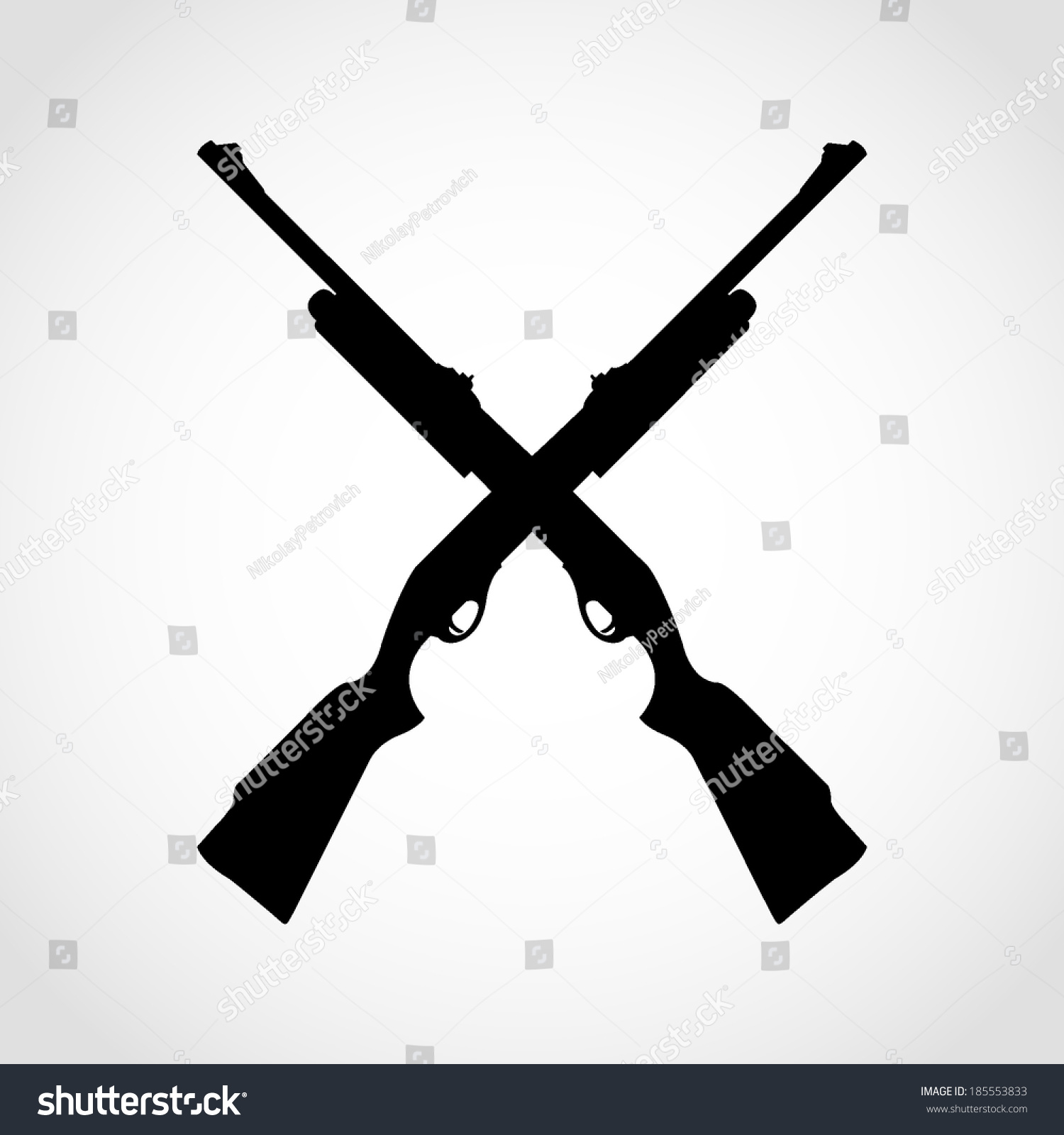 Shotgun Silhouette Icon Isolated On White Stock Vector (Royalty Free ...