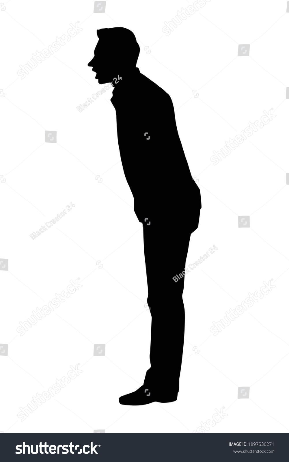 Shouting Man Silhouette Vector On White Stock Vector (Royalty Free ...