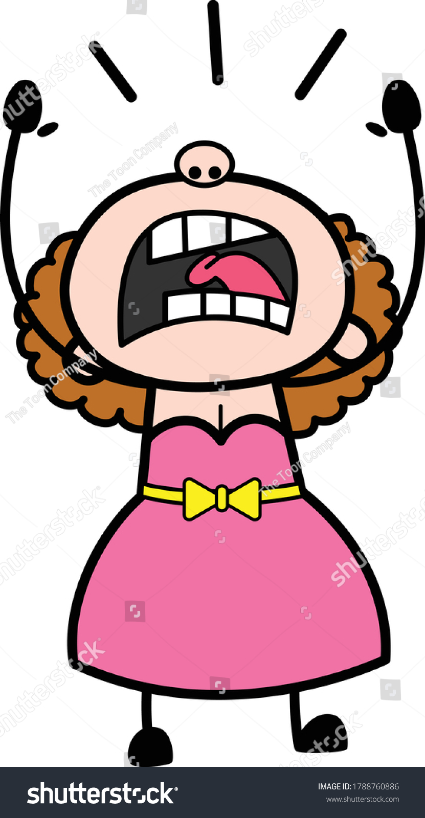 Shouting Young Lady Cartoon Vector Illustration Stock Vector (Royalty ...