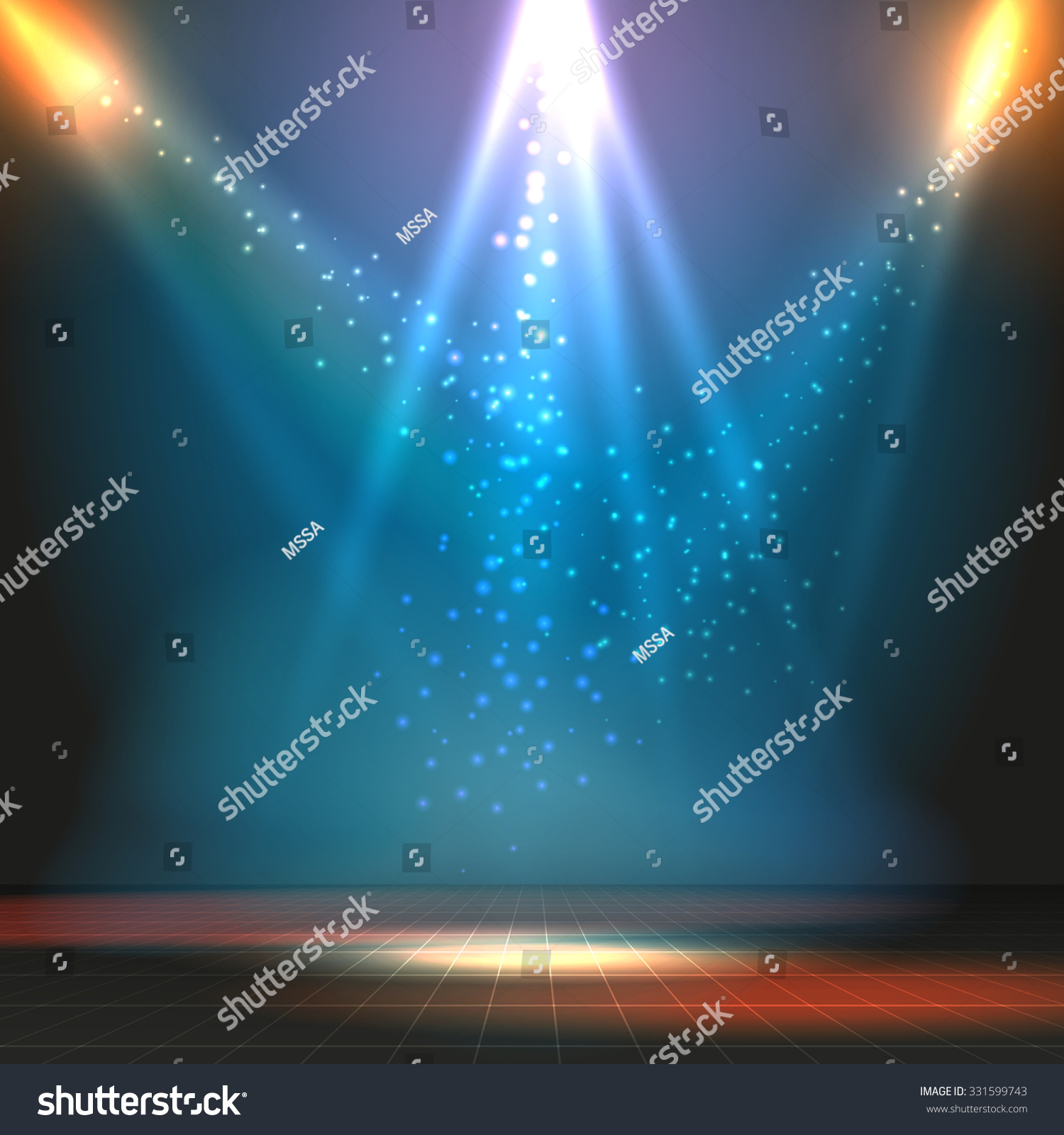 Show Or Dance Floor Vector Background With Spotlights. Party Or Concert ...