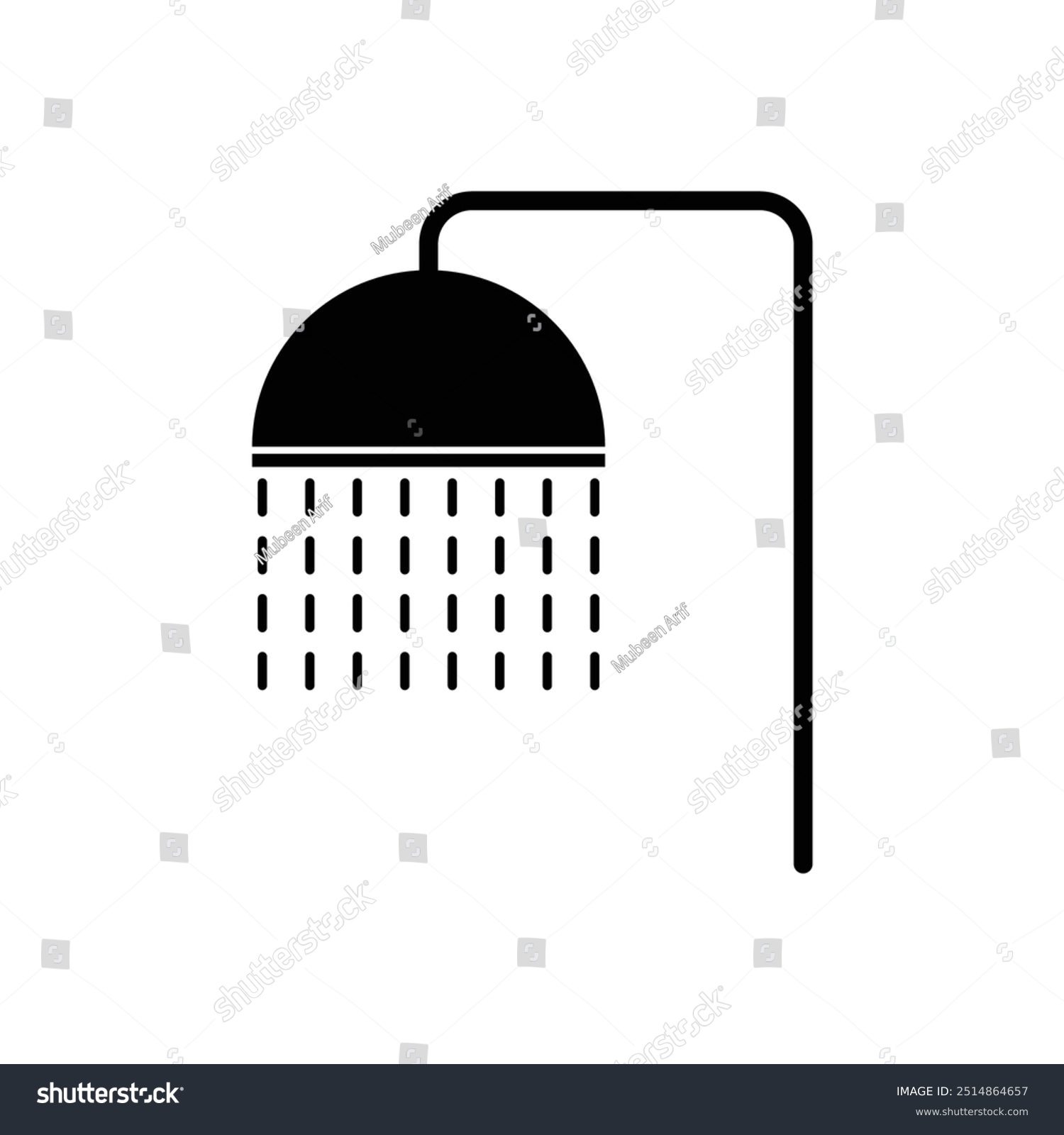 recommend clip art: Shower simple black and white flat vector icon design