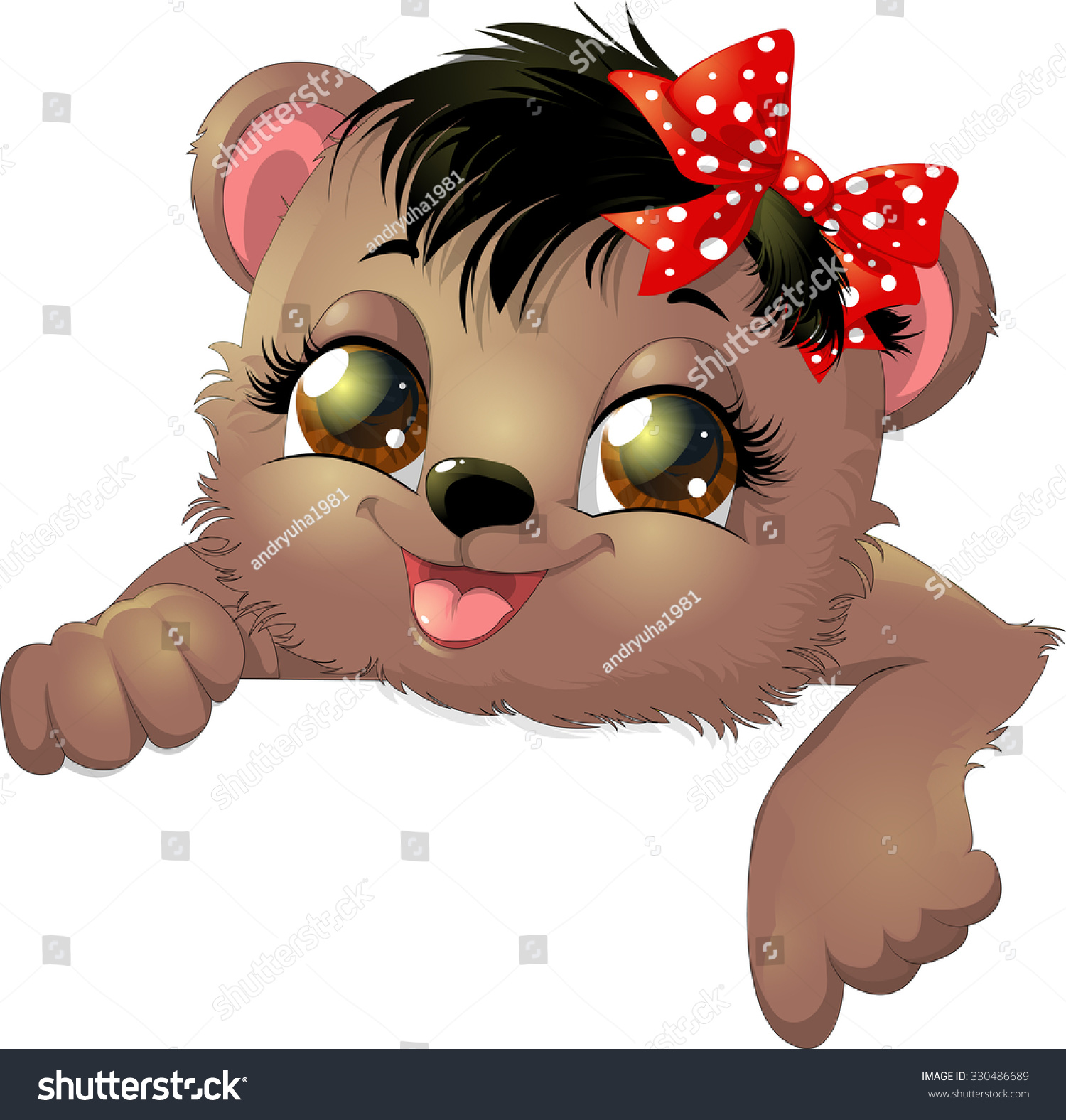 Shows Little Bear Down On Stock Vector (Royalty Free) 330486689