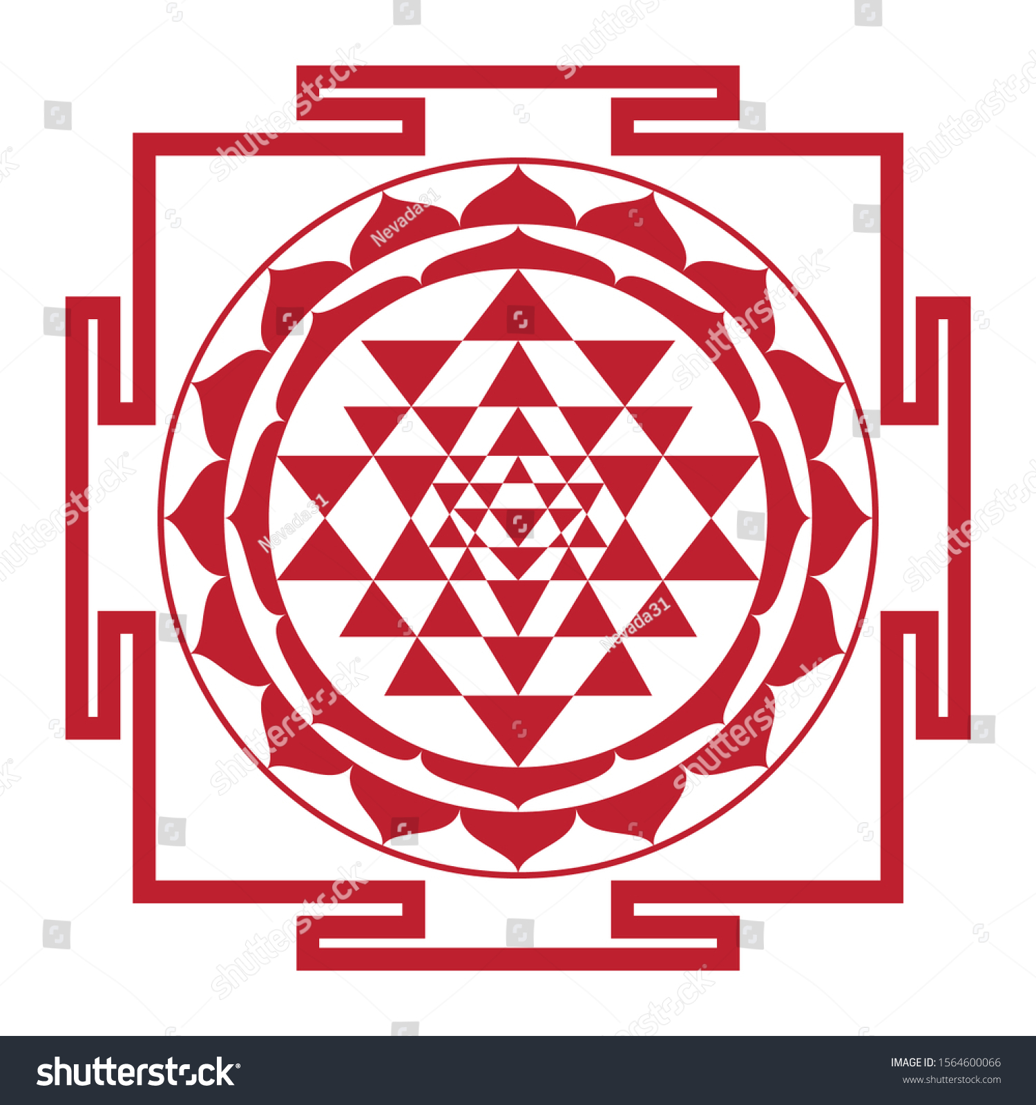 Shri Yantra Sacred Geometry Stock Vector (Royalty Free) 1564600066