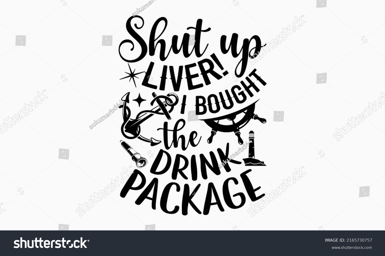 Shut Liver Bought Drink Package Cruise Stock Vector (Royalty Free ...