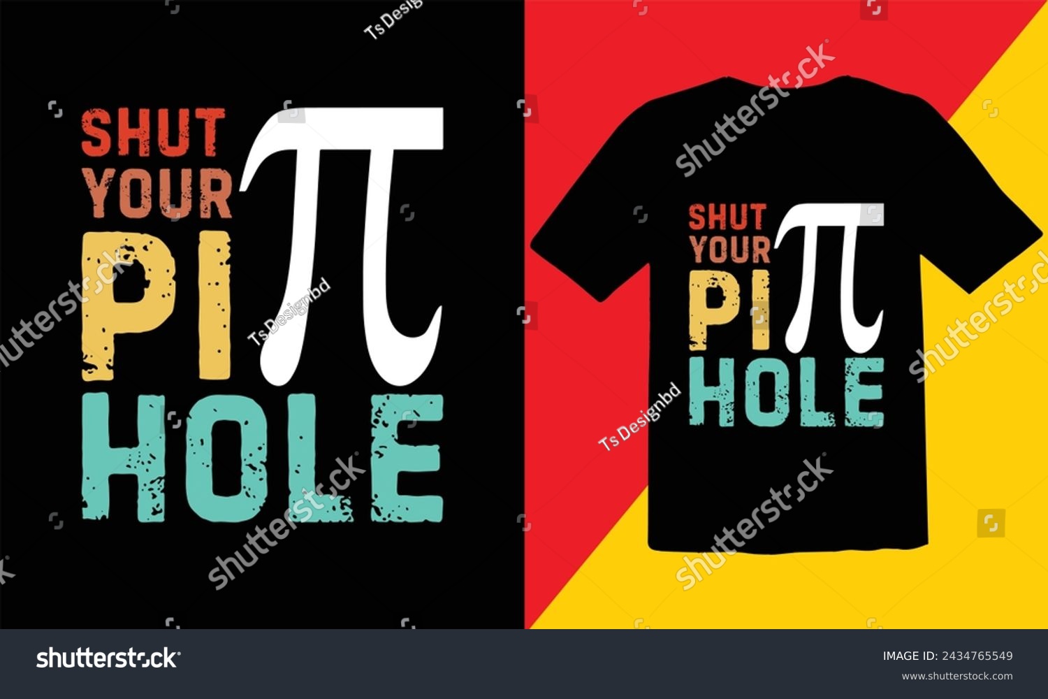 SVG of Shut Your Pi Hole Vintage T shirt Design Files,,Pi day Vintage T Shirt Design,Funny pi day t shirt design,Pi day design svg