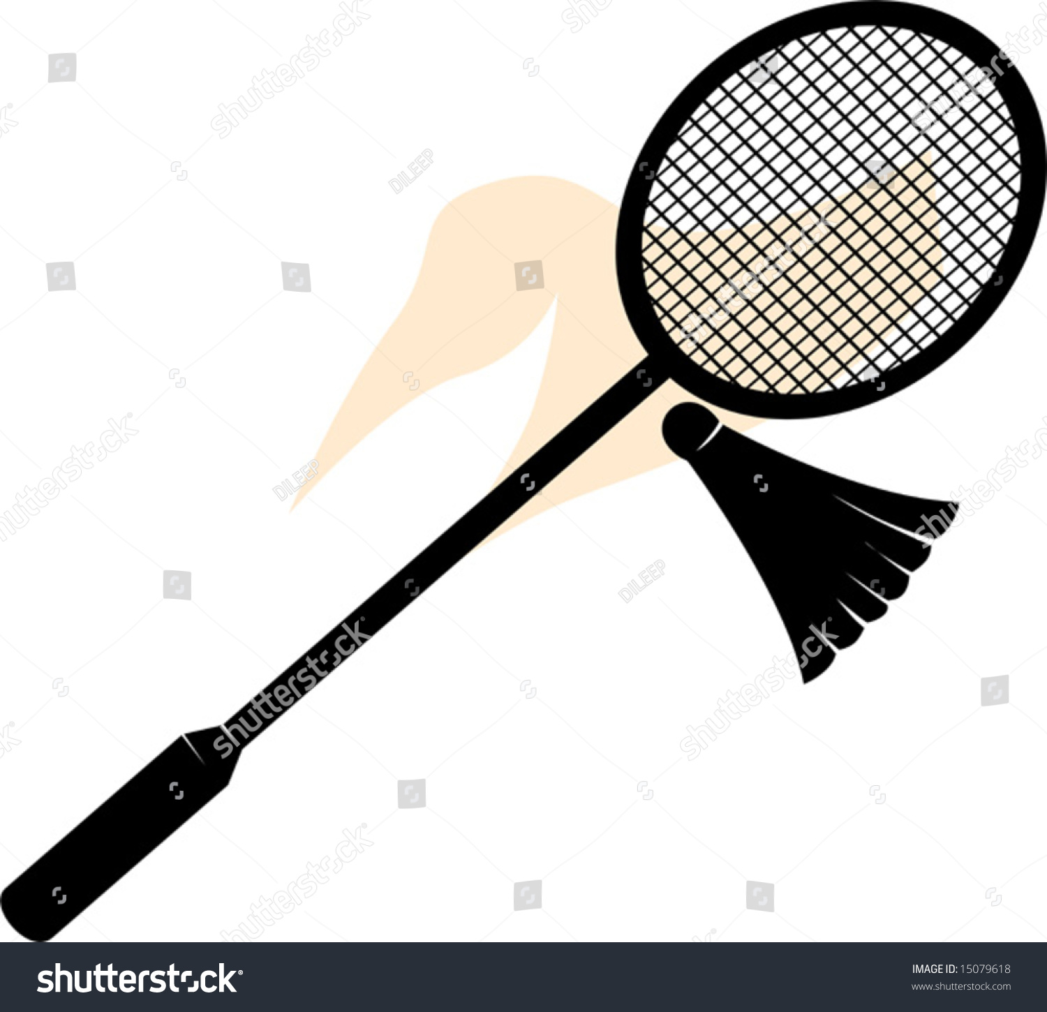 Shuttle Badminton Racket Birdie Stock Vector 15079618 ...