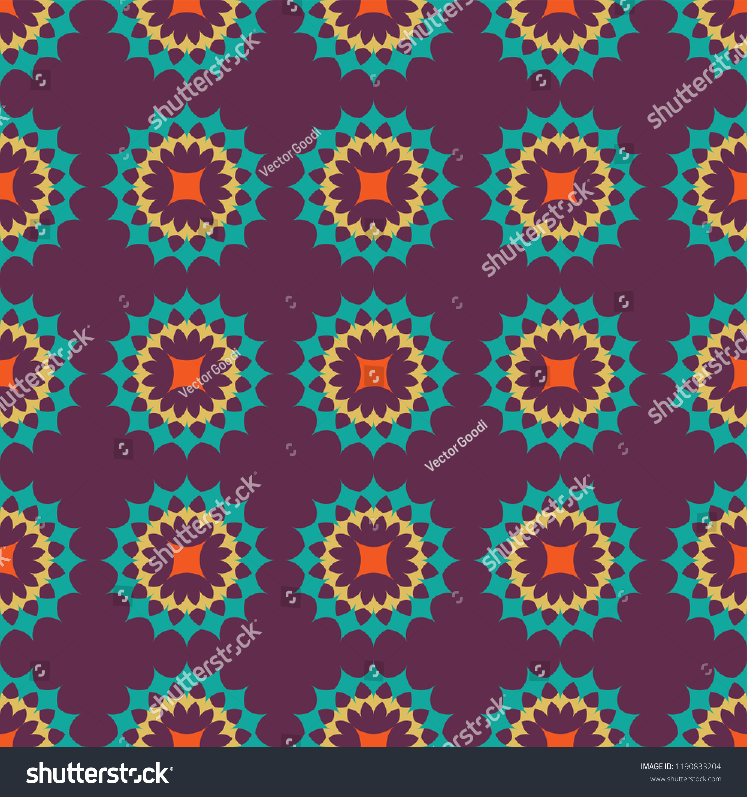 Shweshwe Pattern Purple Blue Stock Vector (Royalty Free) 1190833204