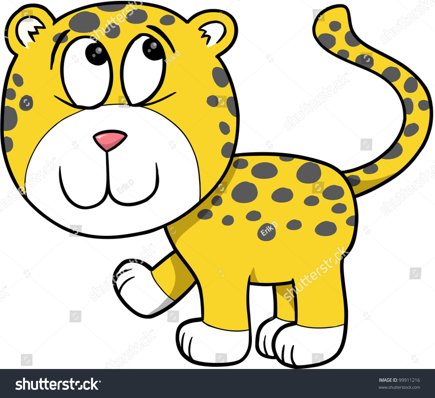 Shy Cute Leopard Vector Illustration Cartoon Art - 99911216 : Shutterstock