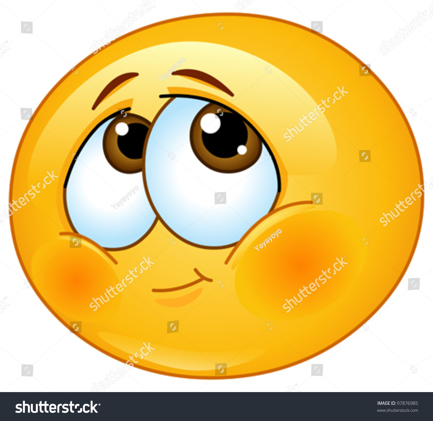 Shy Emoticon Stock Vector Illustration 97876985 : Shutterstock