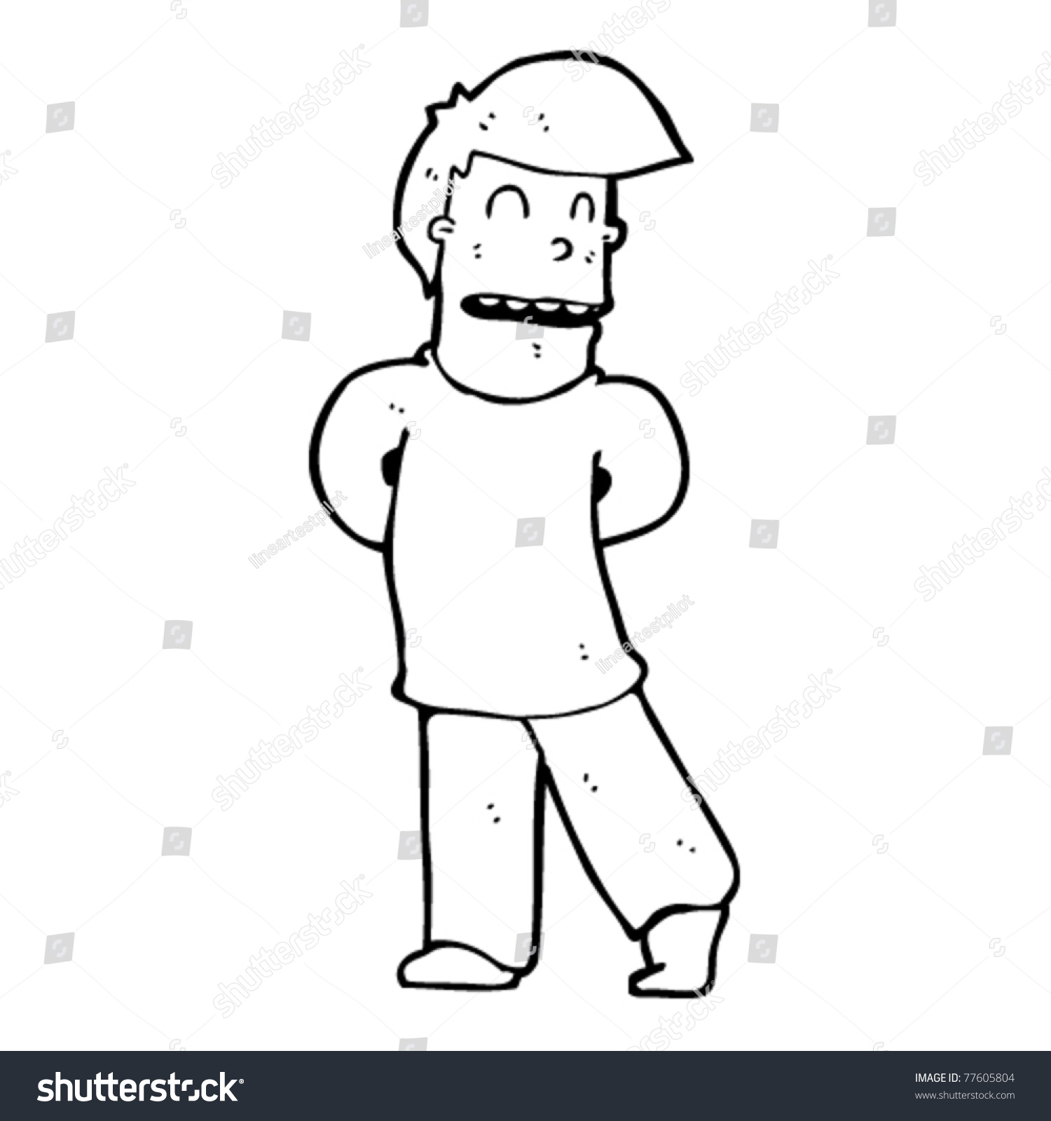 Shy Man Cartoon Stock Vector (Royalty Free) 77605804