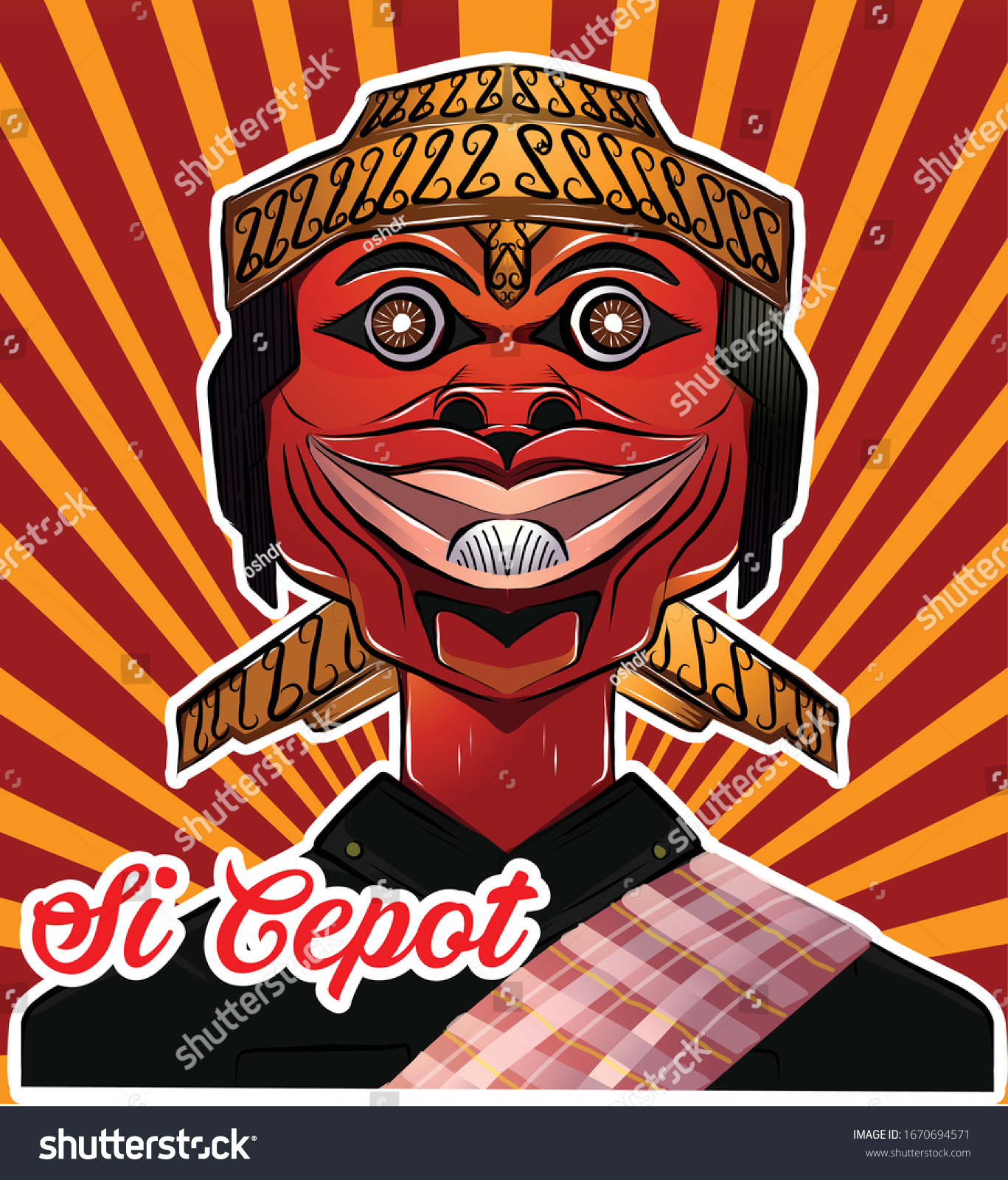 SVG of Si Cepot, traditional Sundanese puppetry  character. svg