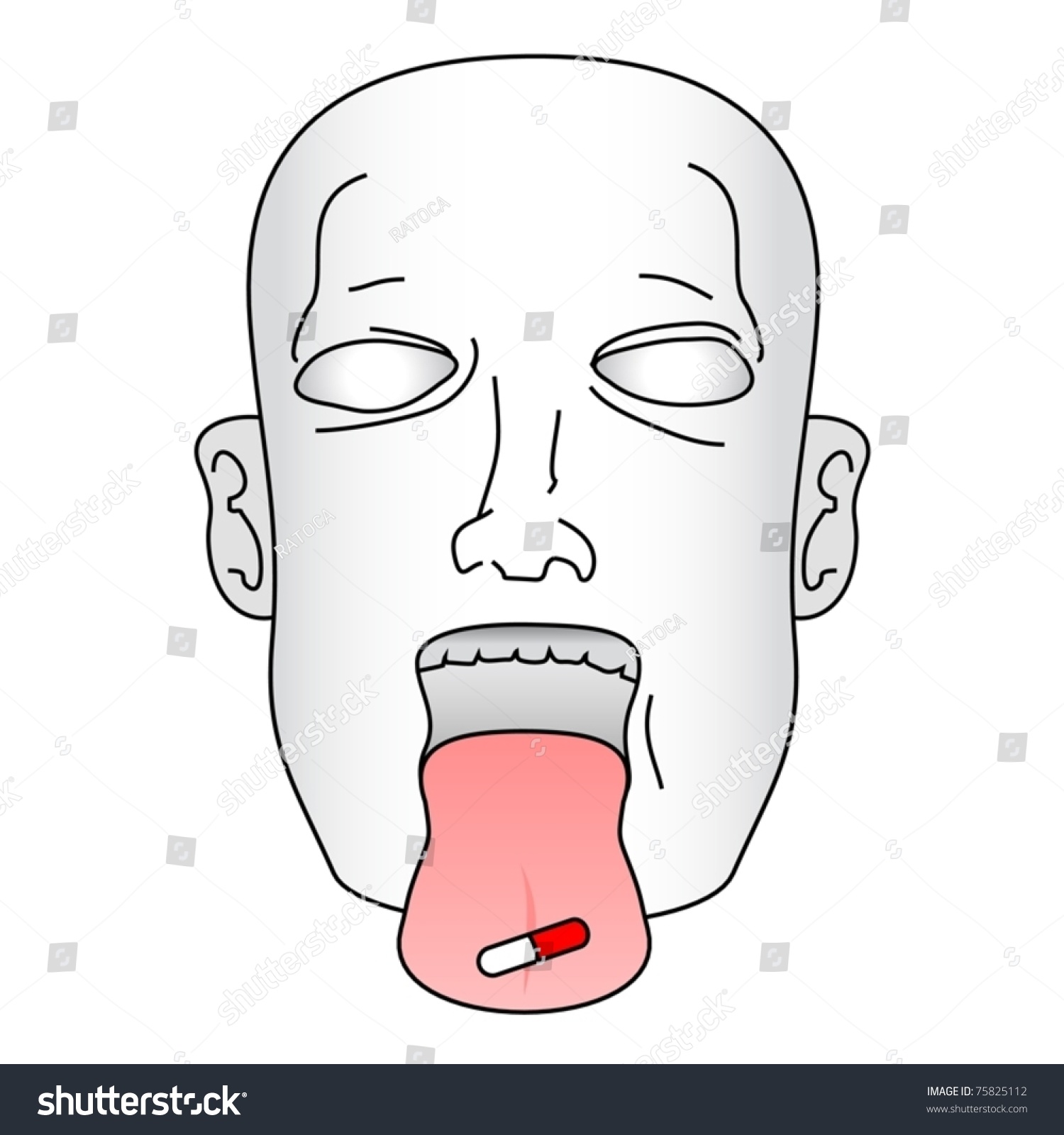 Sick Face Drawing Showing Capsule Your Stock Vector (Royalty Free ...