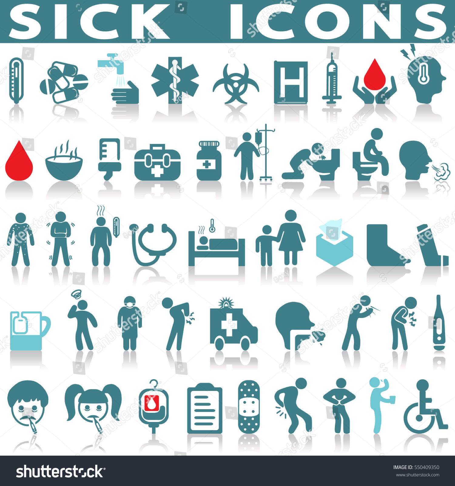 Sick Icon Set Stock Vector 550409350 - Shutterstock