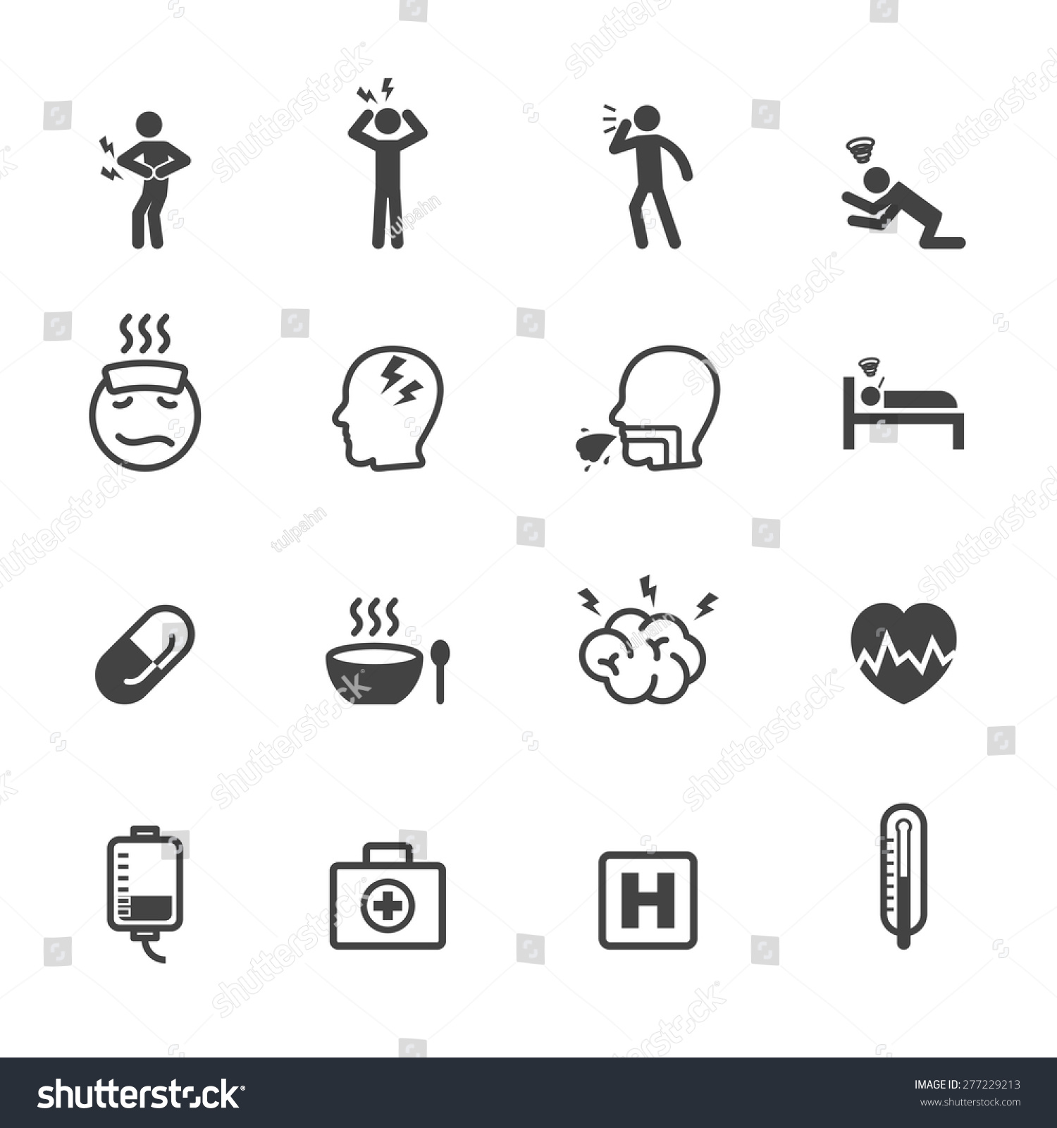 Sick Icons, Mono Vector Symbols - 277229213 : Shutterstock